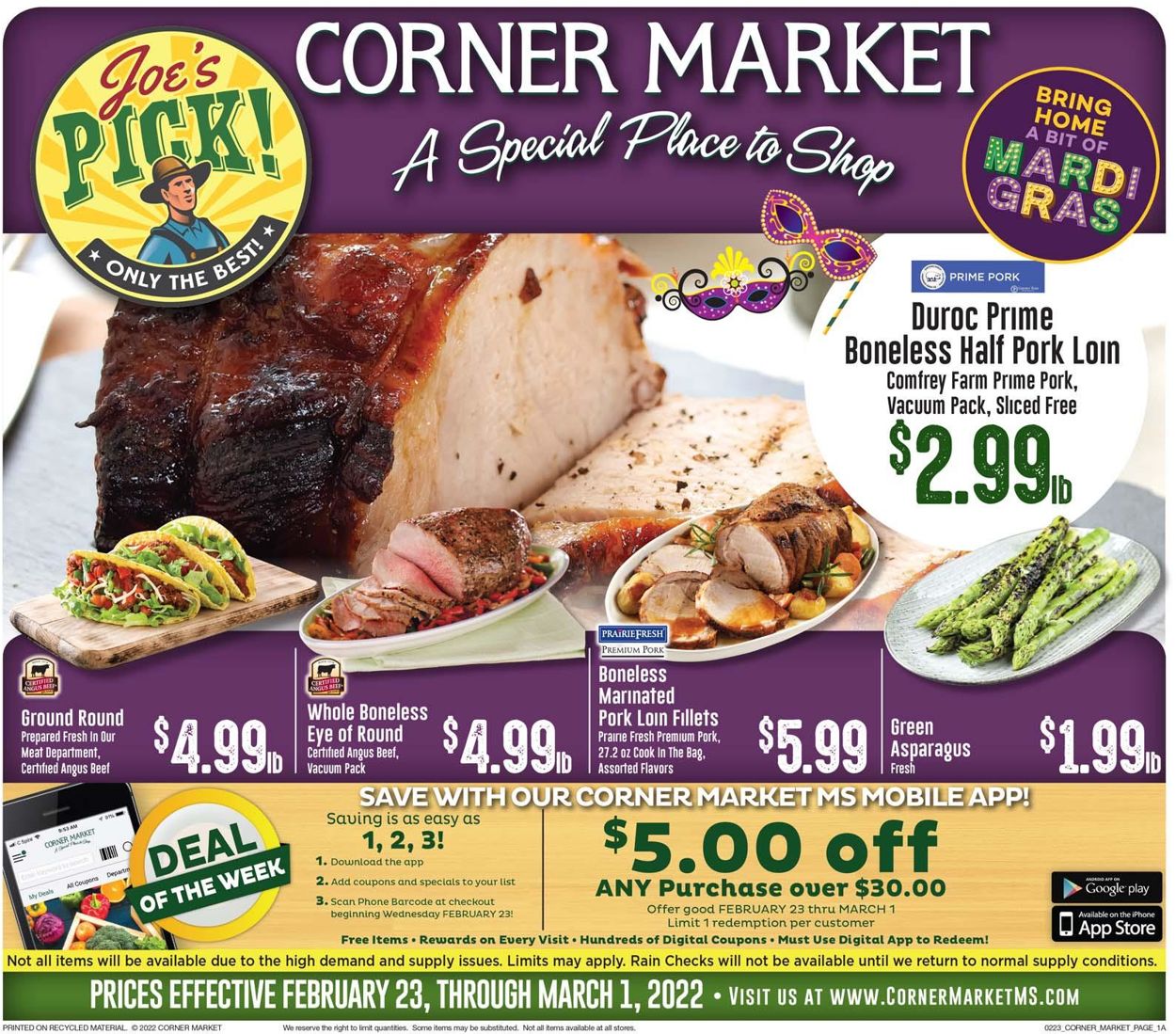 Corner Market Ad from 02/23/2022