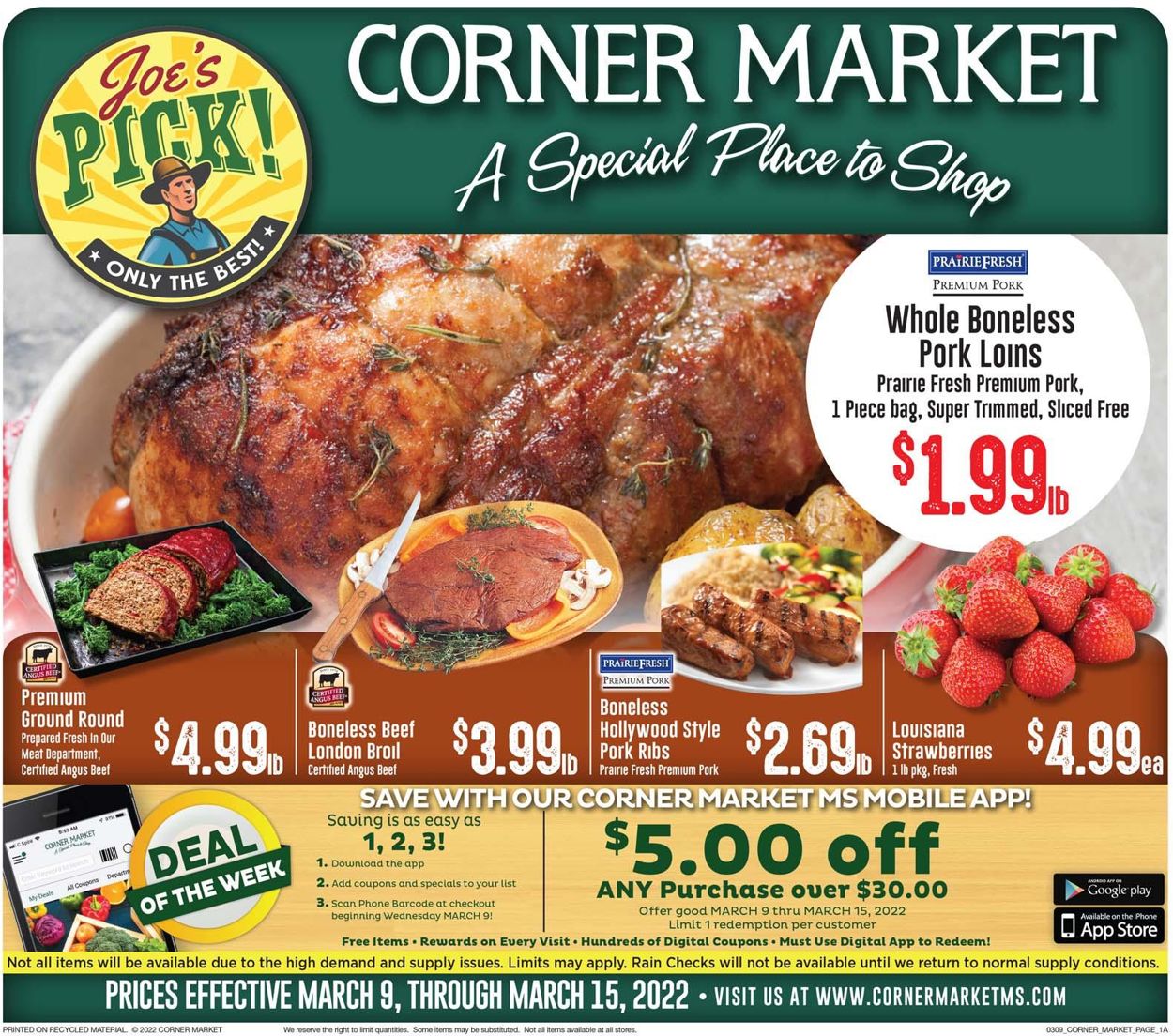 Corner Market Ad from 03/09/2022