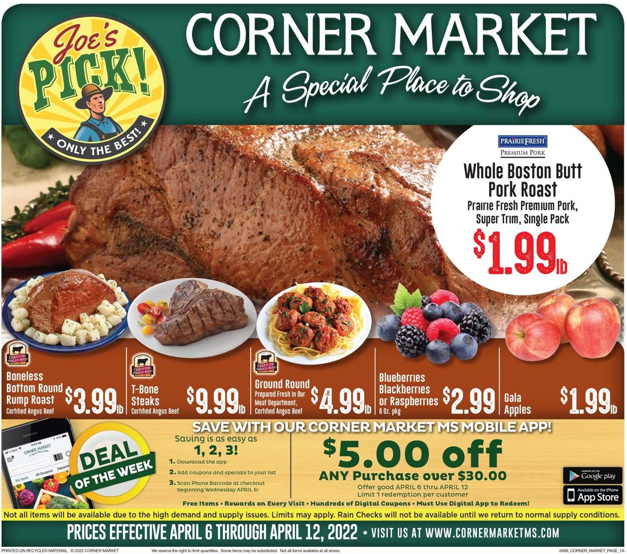 Corner Market Ad from 04/06/2022