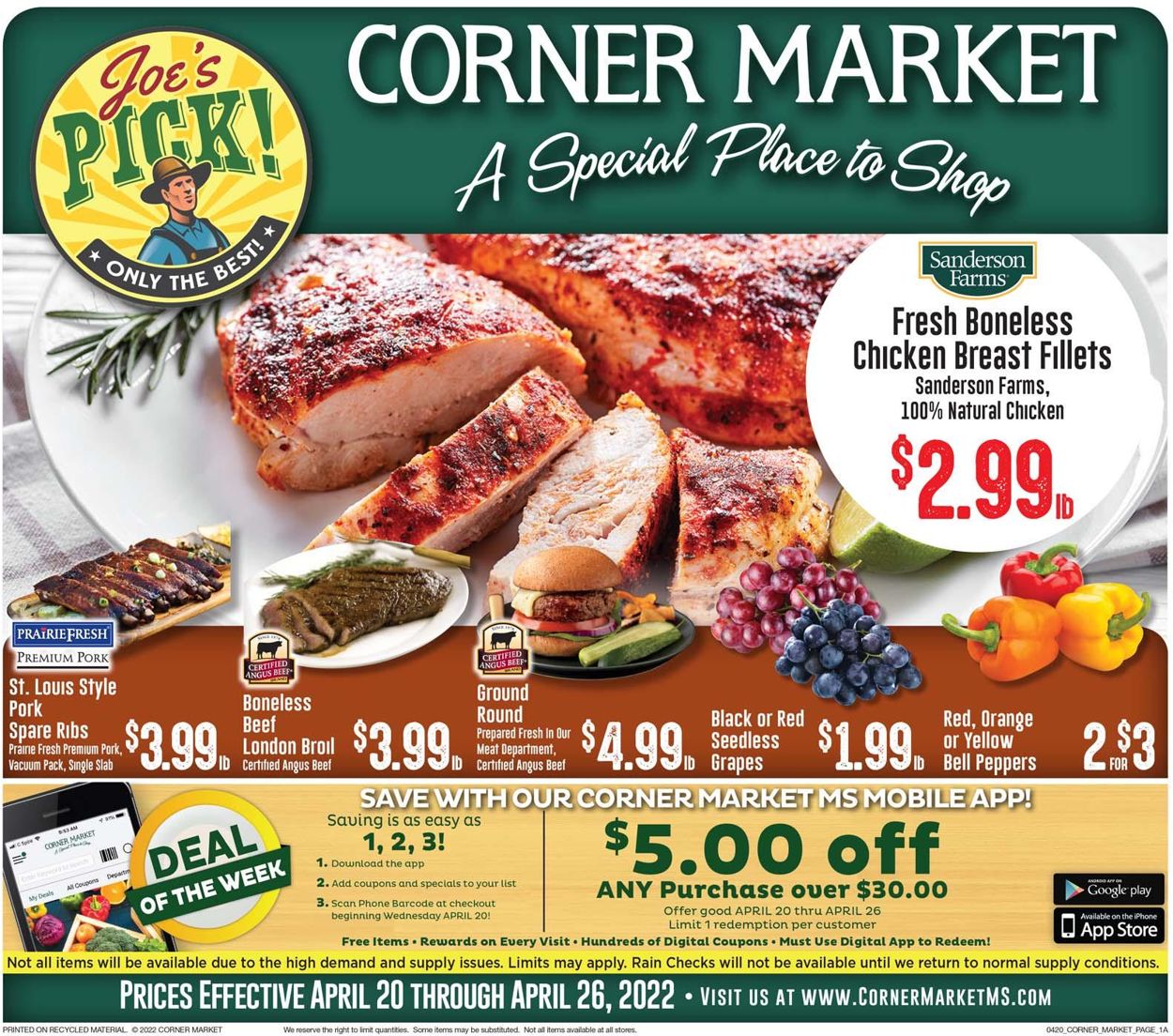 Corner Market Ad from 04/20/2022