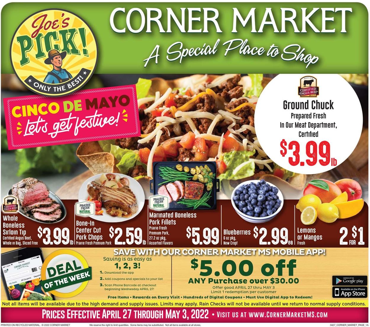Corner Market Ad from 04/27/2022