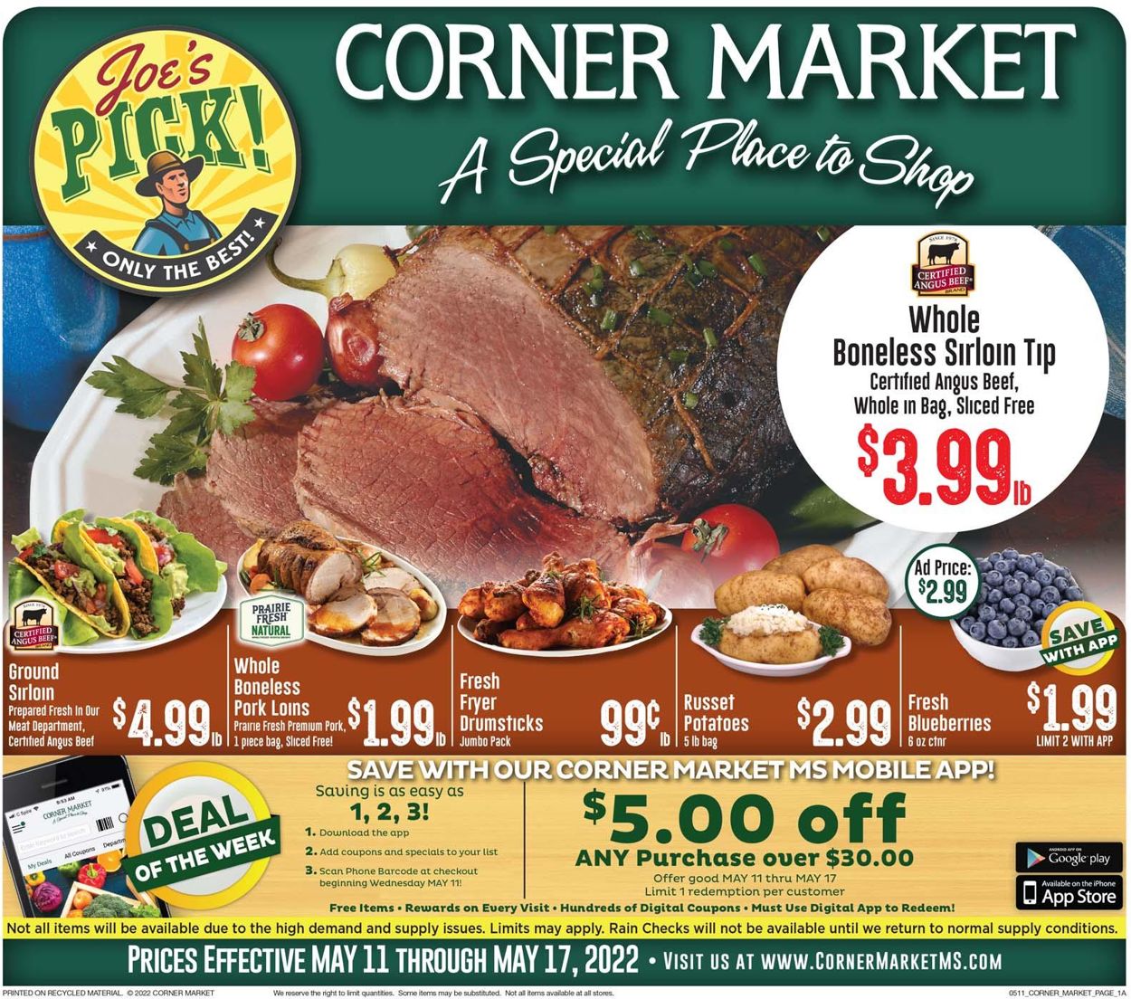 Corner Market Ad from 05/11/2022