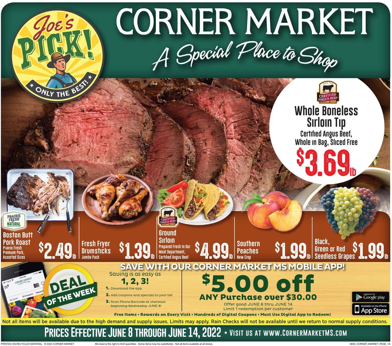 Corner Market Ad from 06/08/2022
