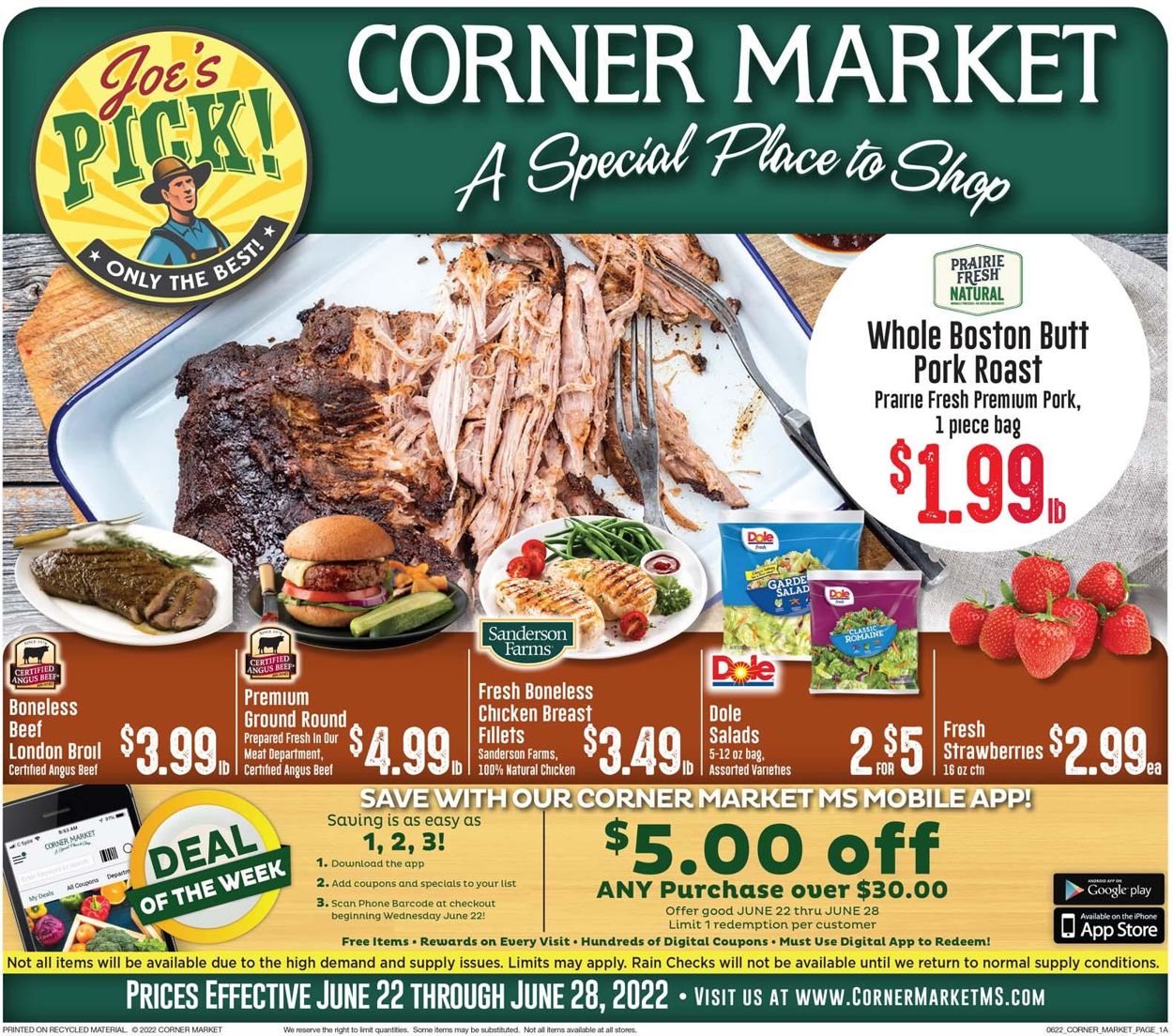 Corner Market Ad from 06/22/2022