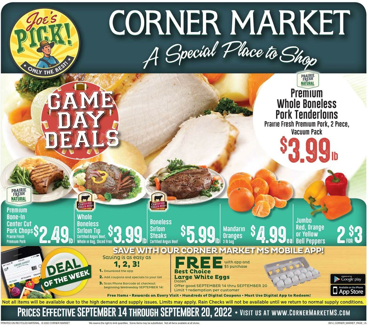 Corner Market Ad from 09/14/2022