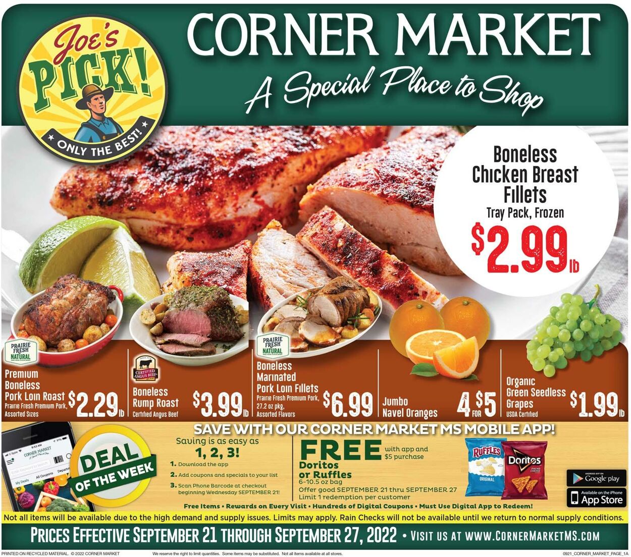 Corner Market Ad from 09/21/2022