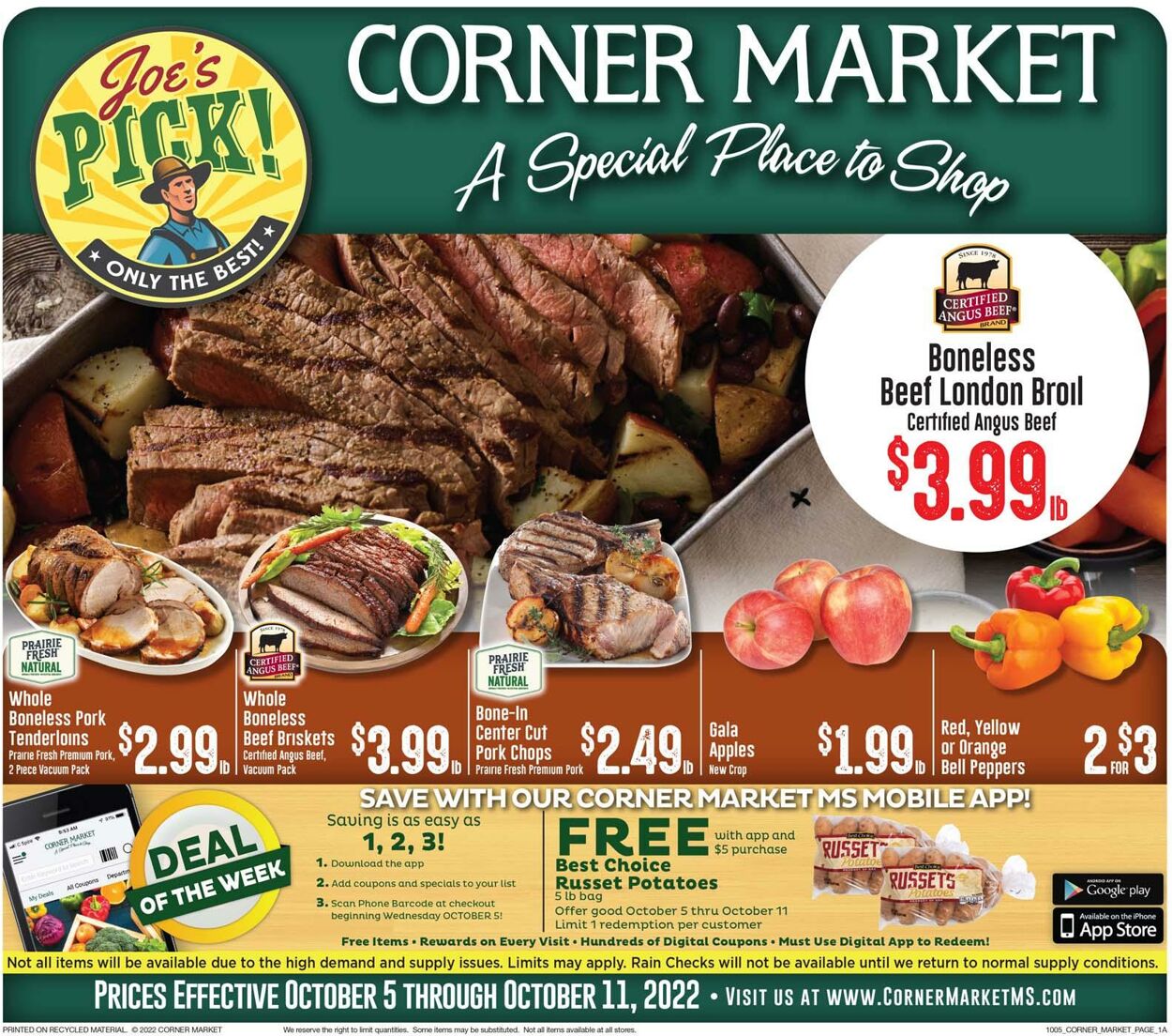 Corner Market Ad from 10/05/2022
