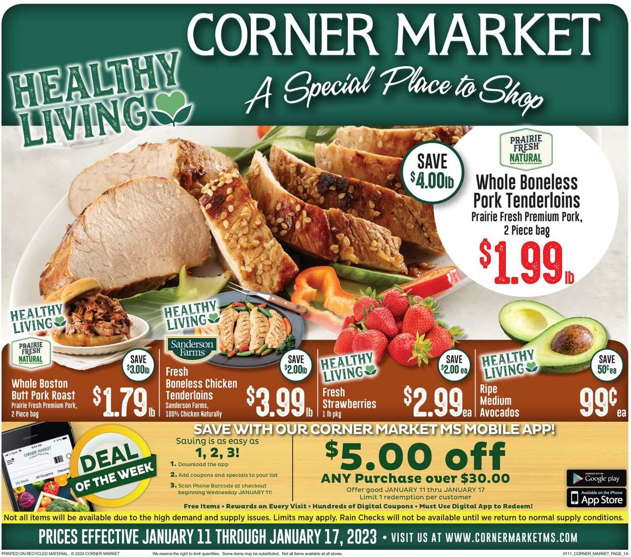 Corner Market Ad from 01/11/2023