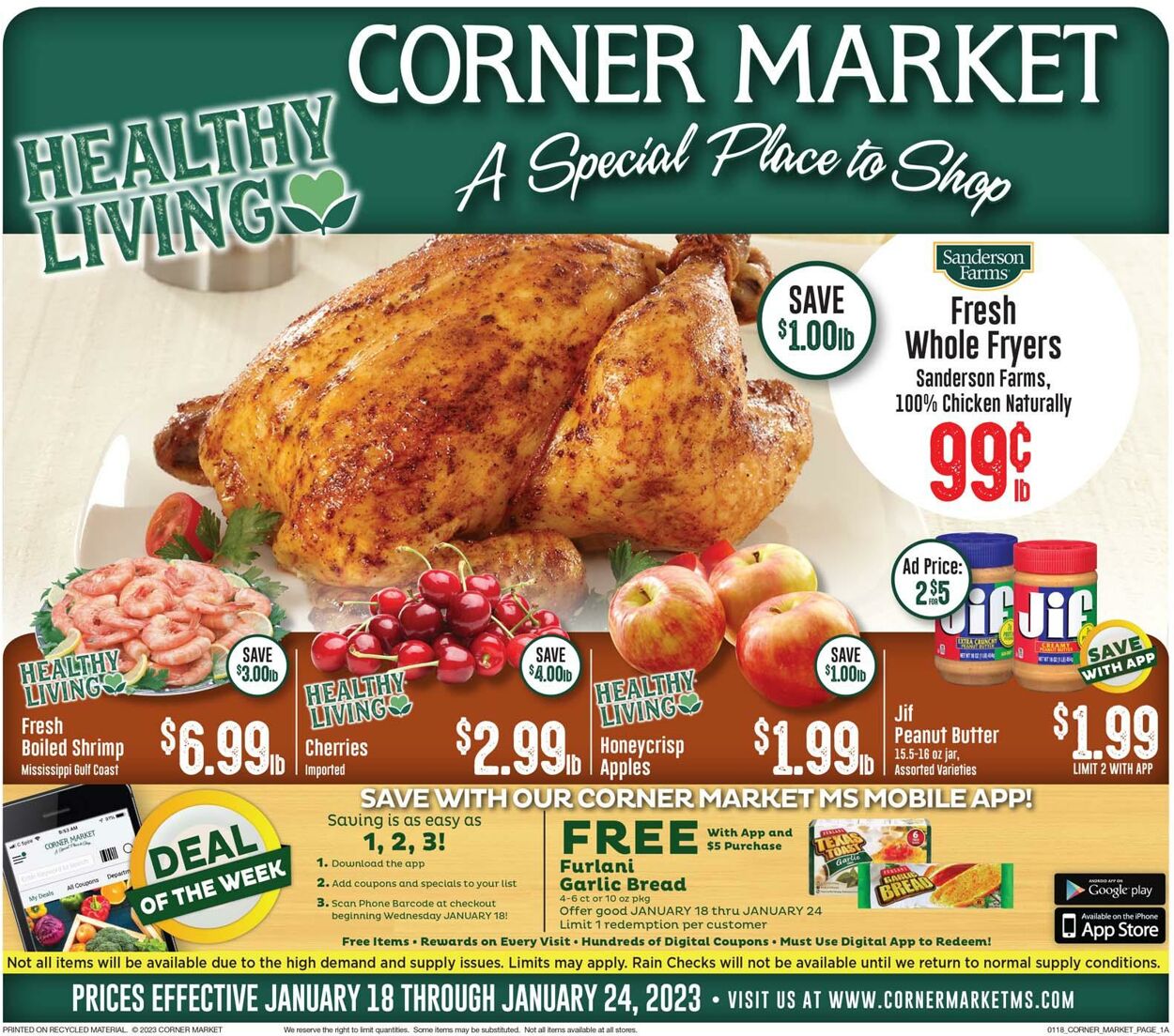 Corner Market Ad from 01/18/2023