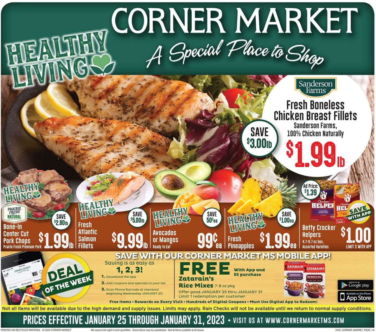 Corner Market Ad from 01/25/2023