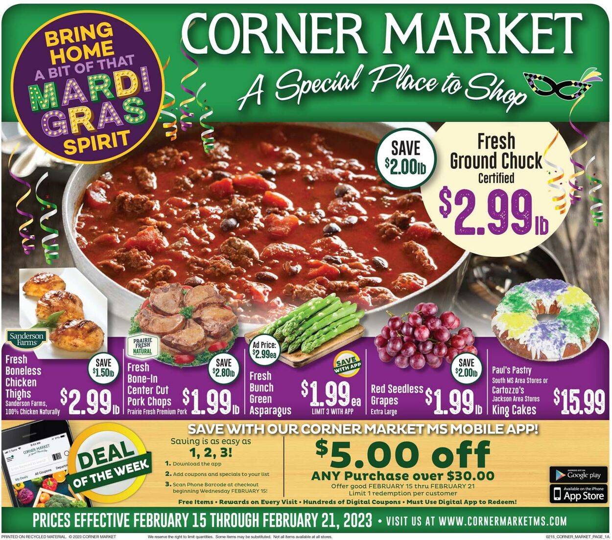 Corner Market Ad from 02/15/2023