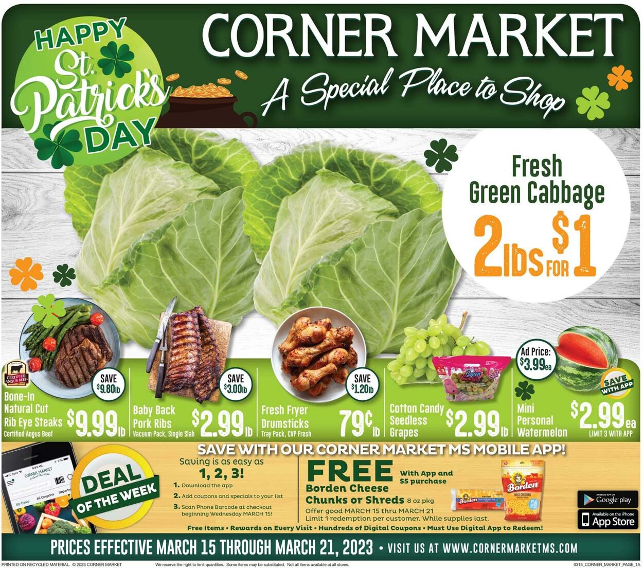 Corner Market Ad from 03/15/2023
