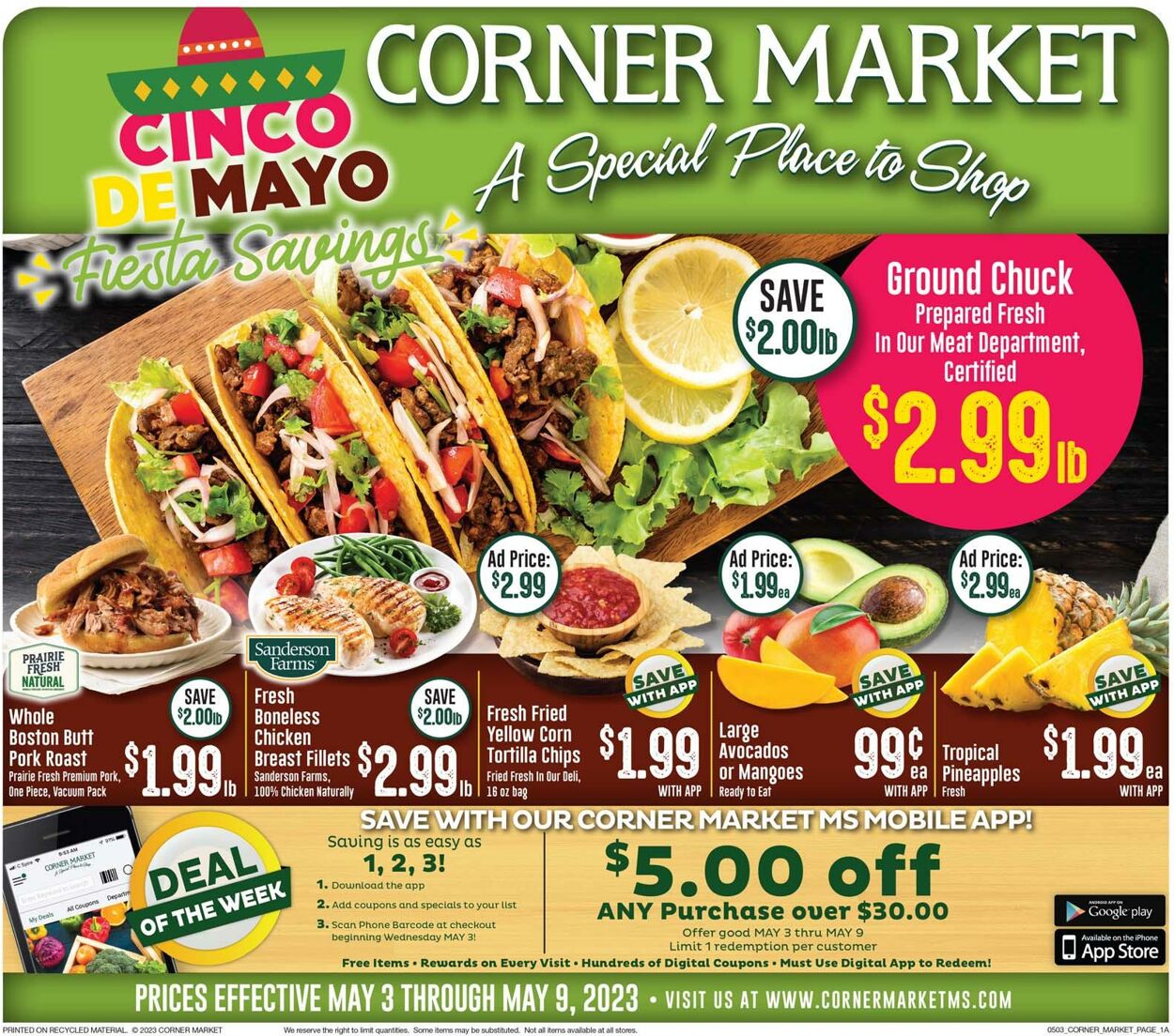 Corner Market Ad from 05/03/2023