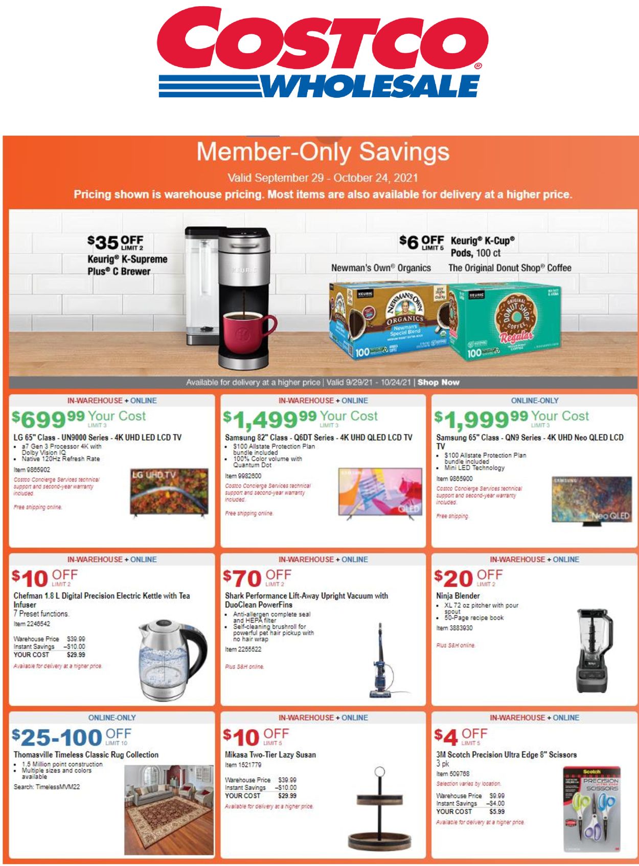 Costco Ad from 09/29/2021