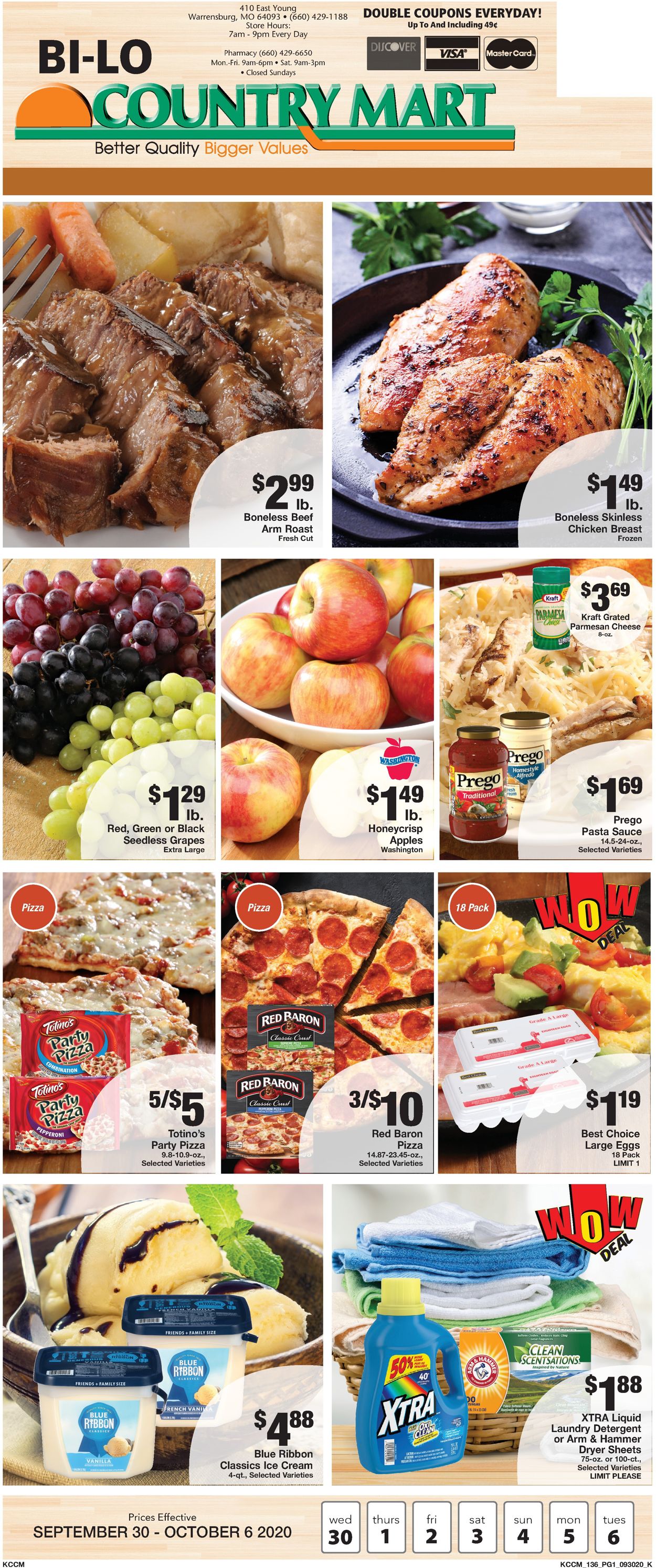 Country Mart Ad from 09/30/2020