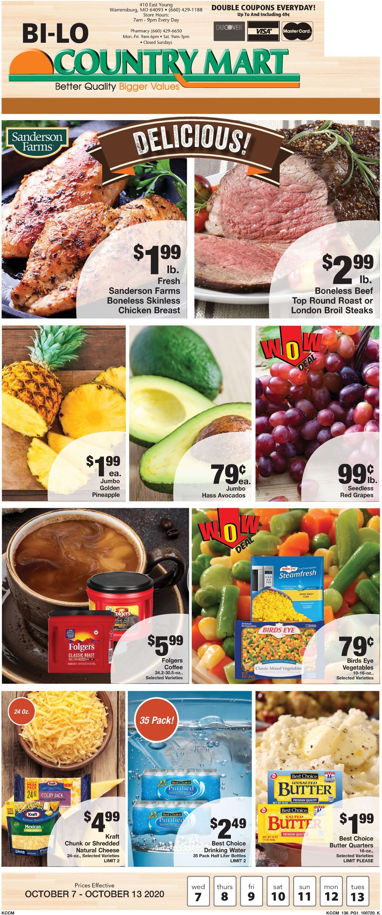 Country Mart Ad from 10/07/2020