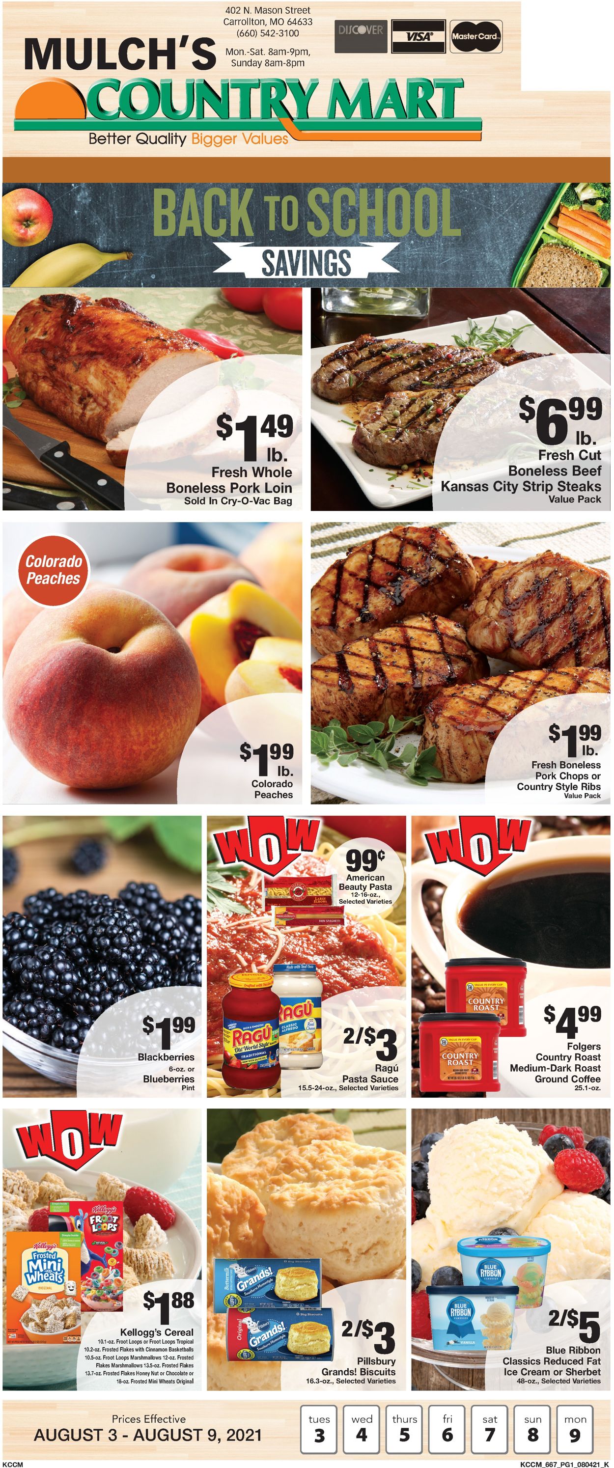 Country Mart Ad from 08/03/2021