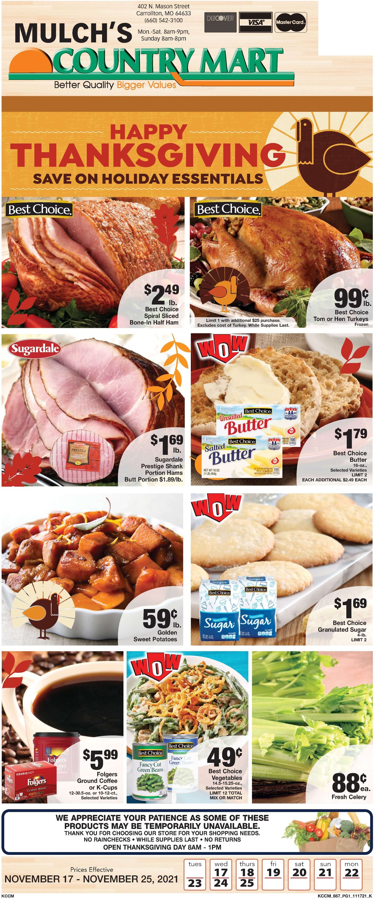 Country Mart Ad from 11/17/2021
