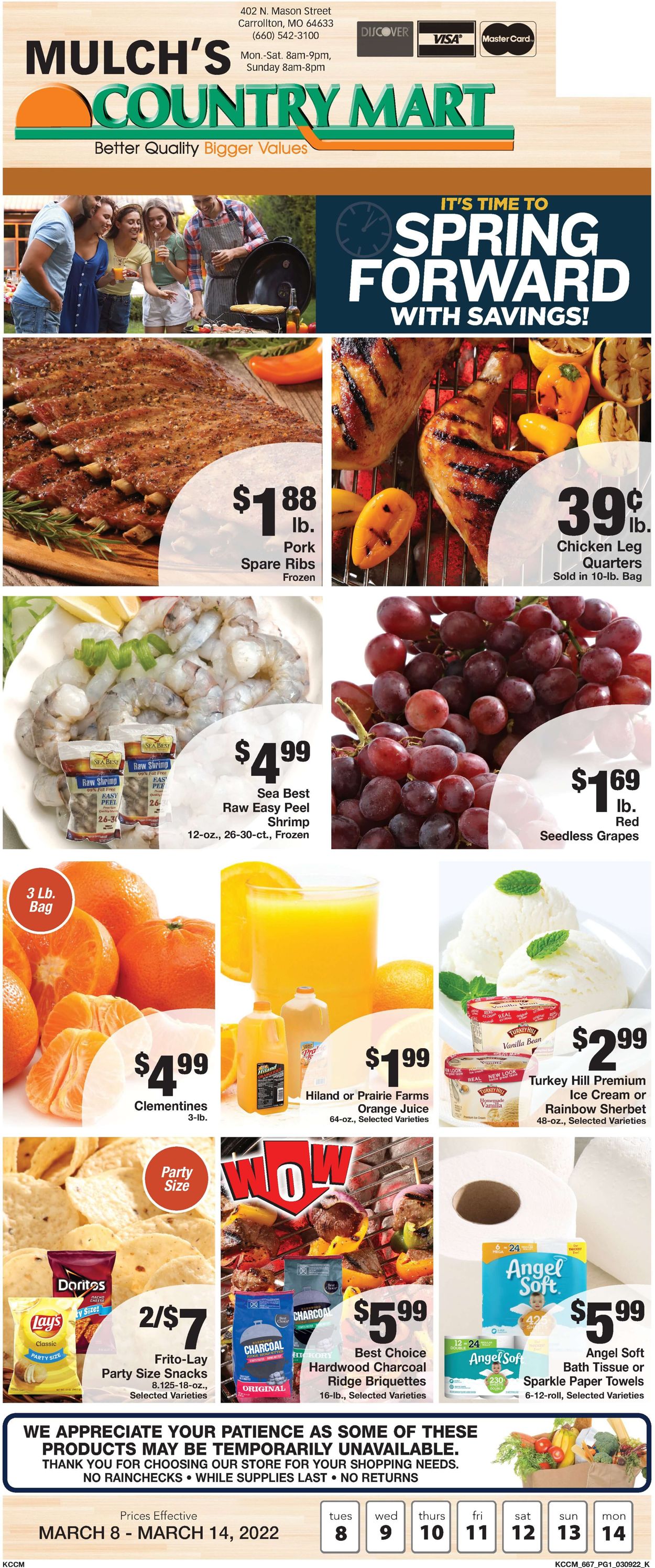 Country Mart Ad from 03/08/2022
