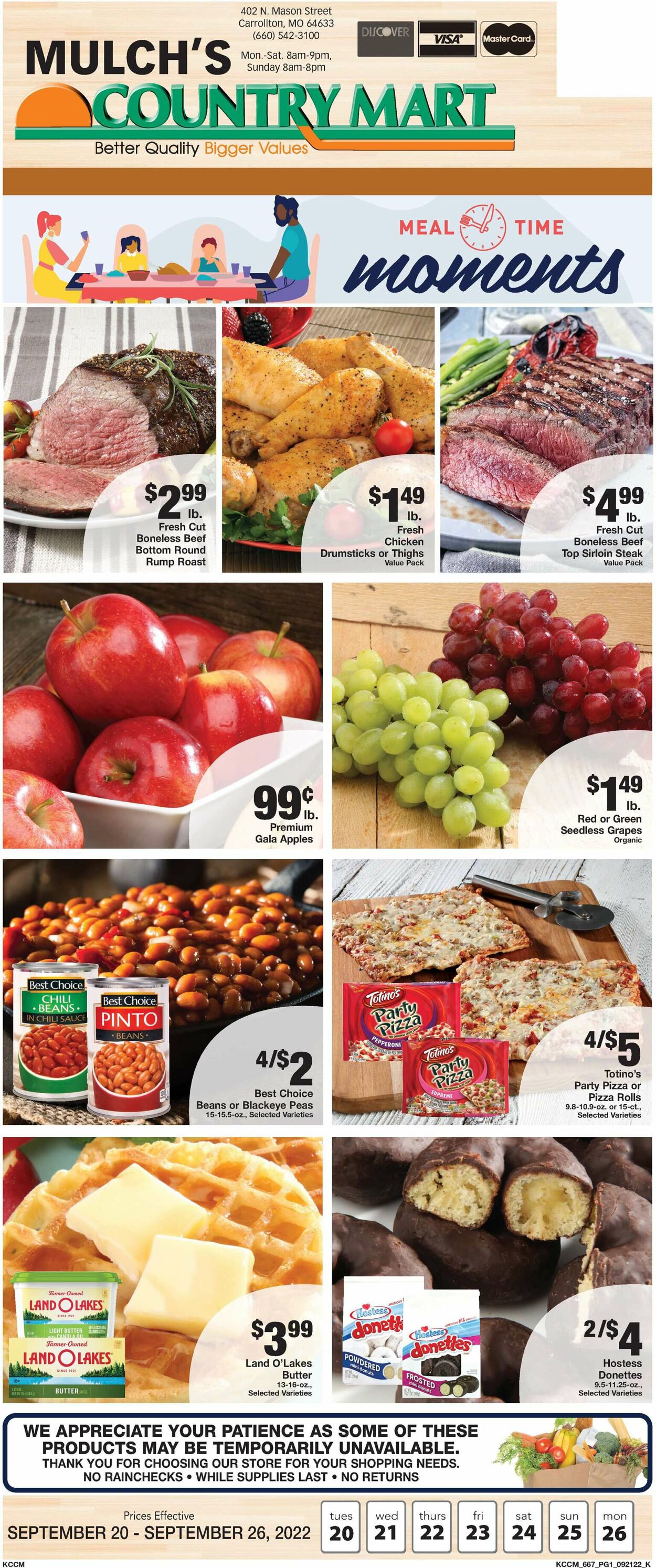 Country Mart Ad from 09/20/2022