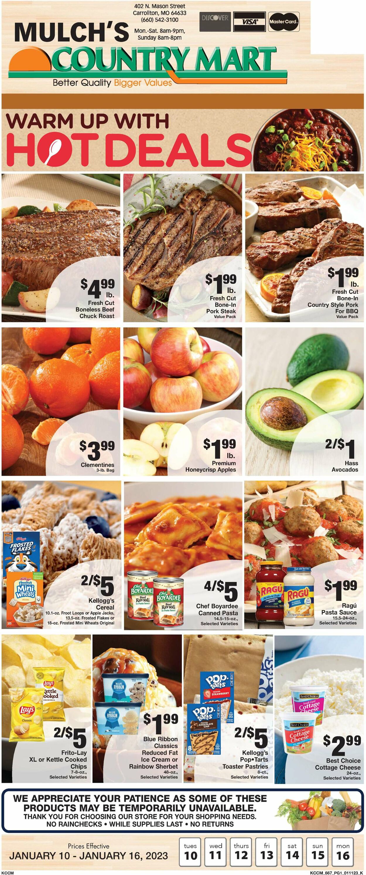 Country Mart Ad from 01/10/2023