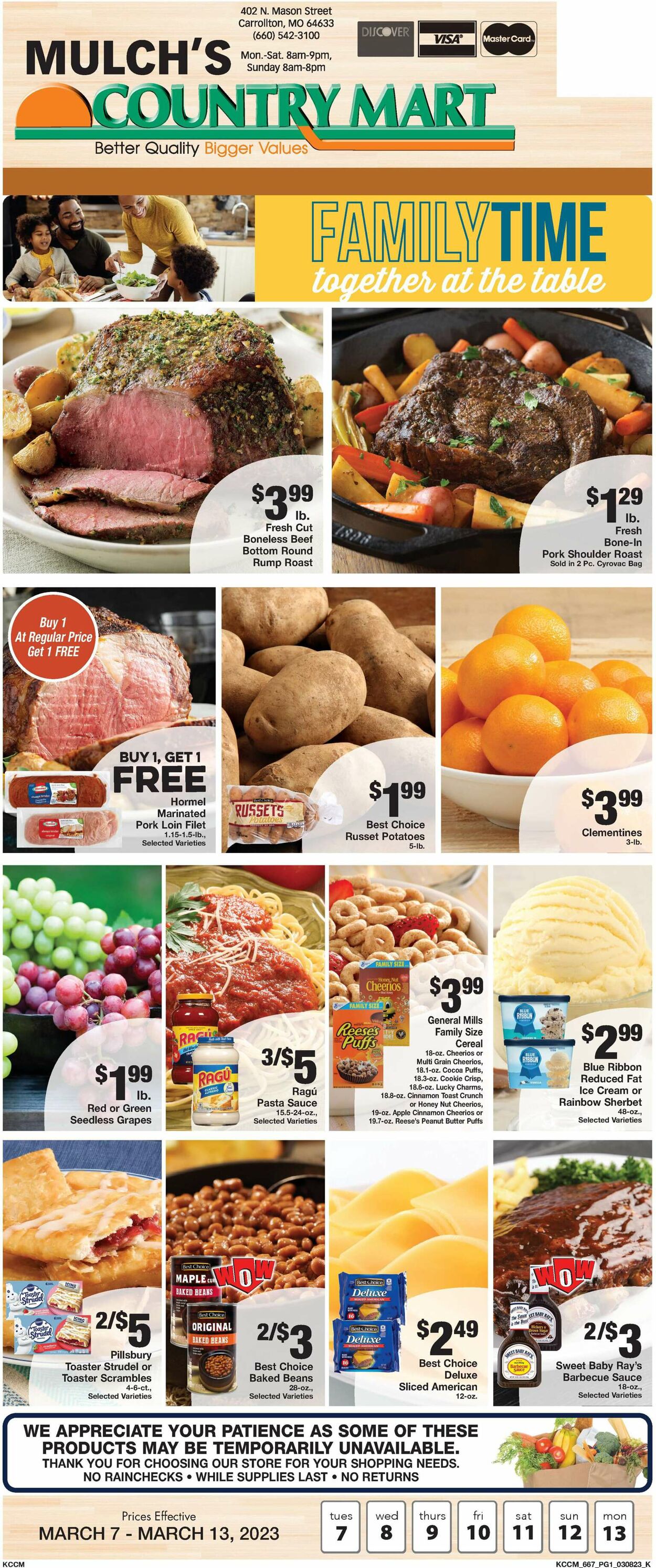 Country Mart Ad from 03/07/2023