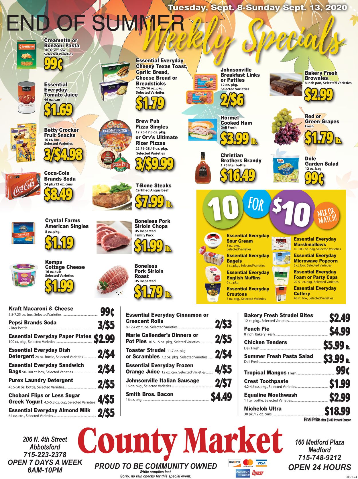 County Market Ad from 09/08/2020