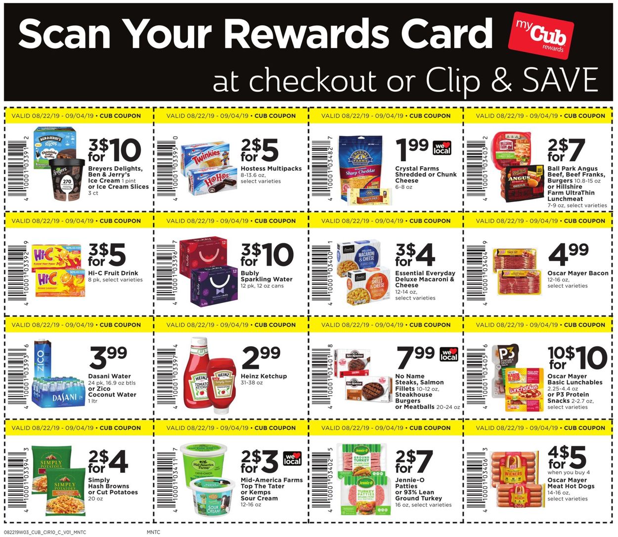 Cub Foods Ad from 08/22/2019