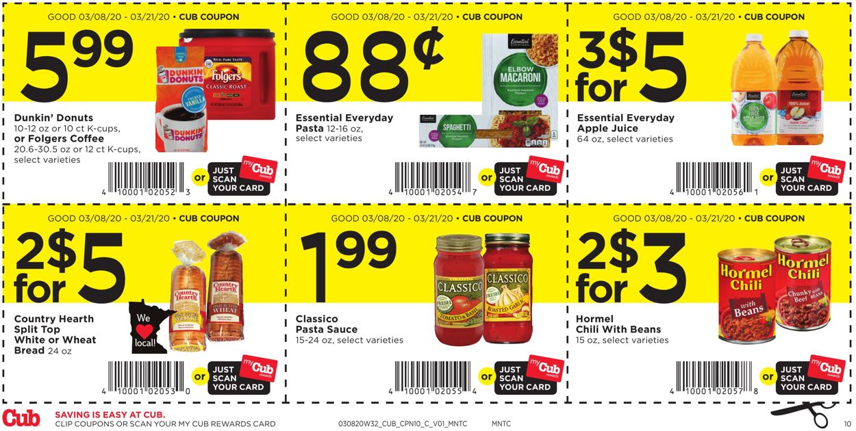 Cub Foods Ad from 03/08/2020