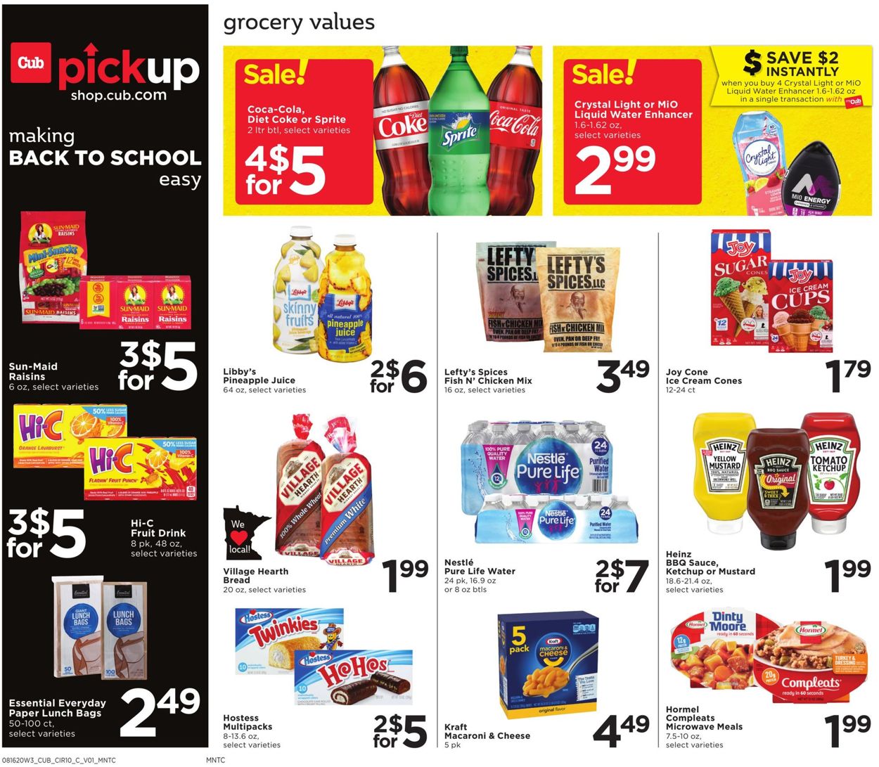 Cub Foods Ad from 08/16/2020