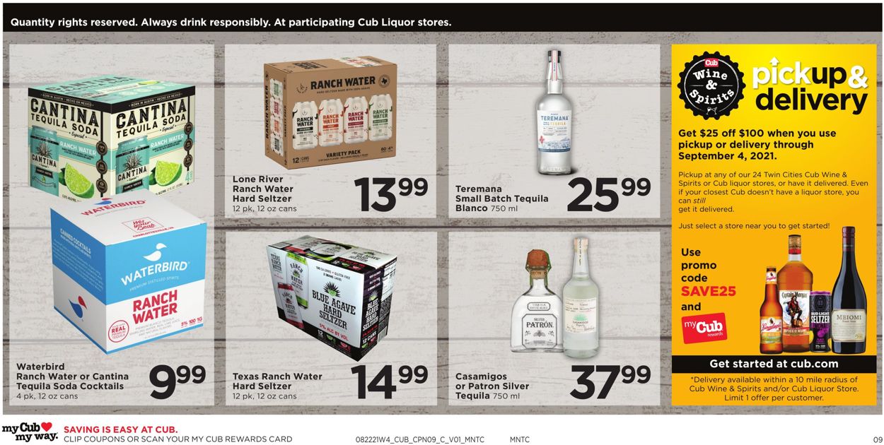 Cub Foods Ad from 08/22/2021
