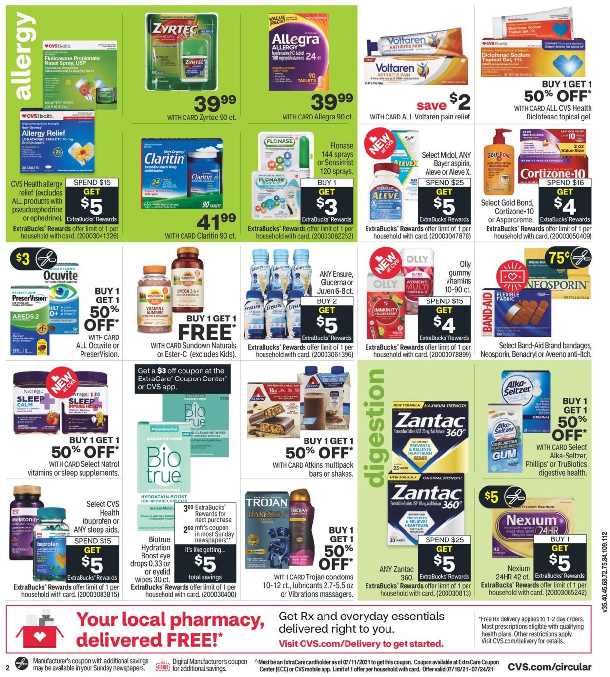 CVS Pharmacy Ad from 07/18/2021