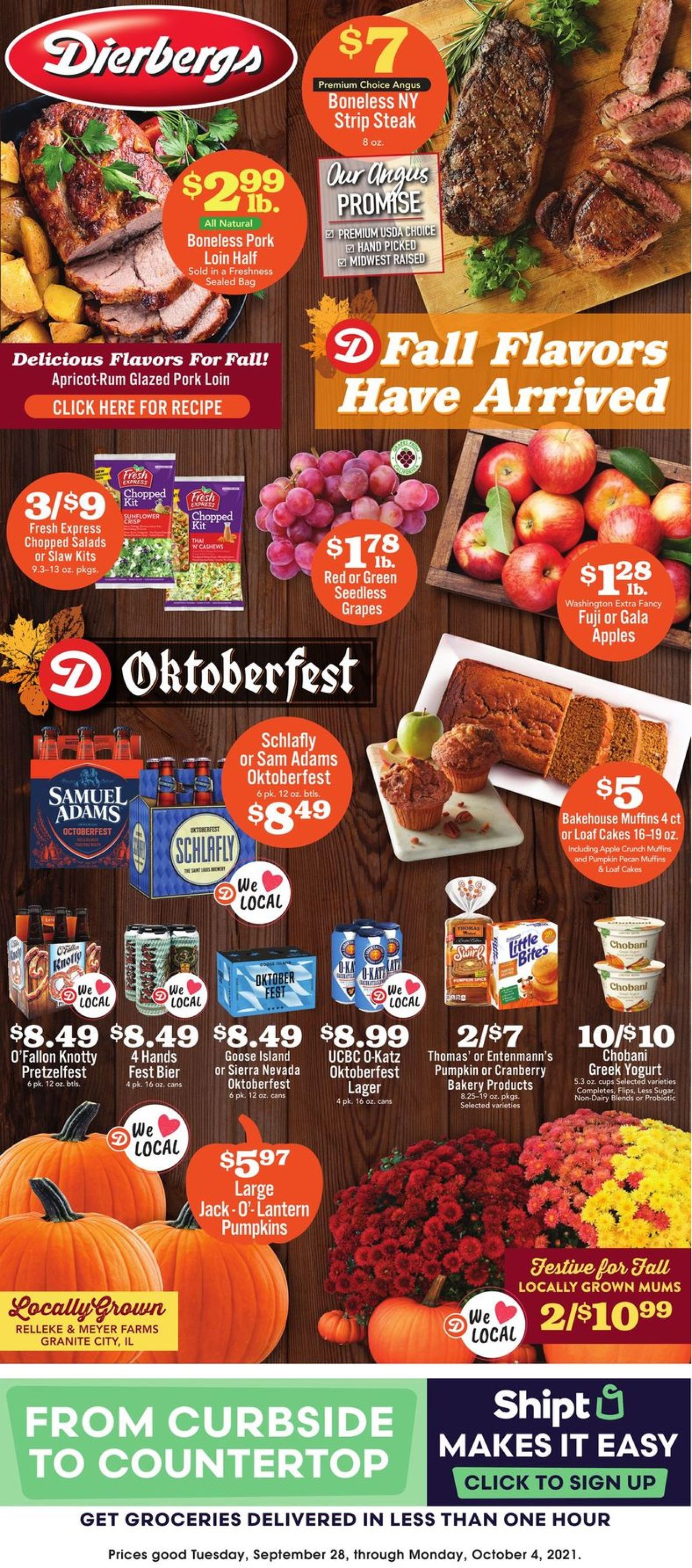 Dierbergs Ad from 09/28/2021