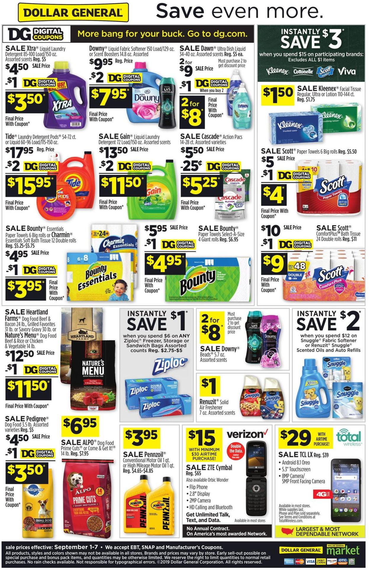 Dollar General Ad from 09/01/2019