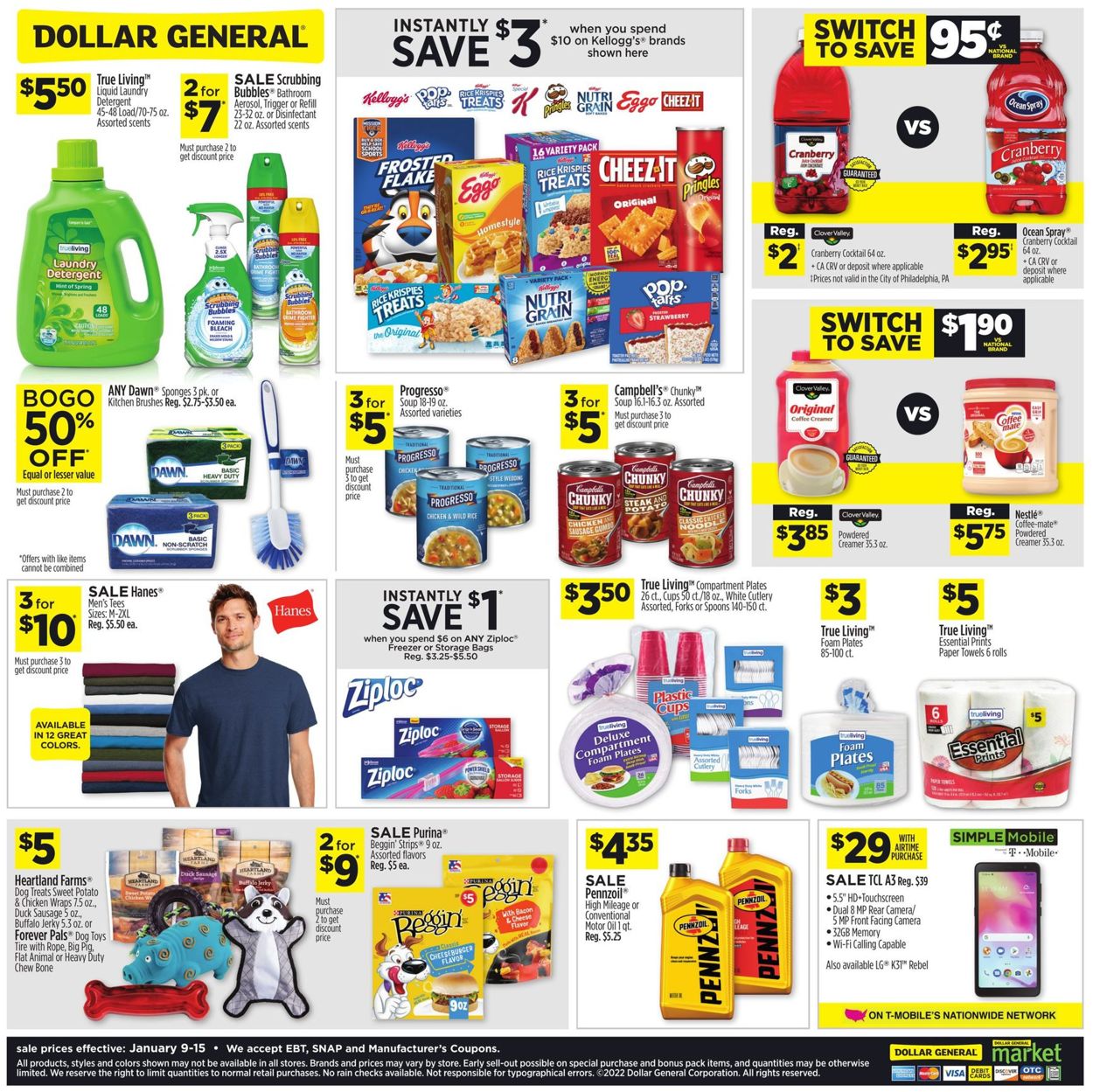 Dollar General Ad from 01/09/2022