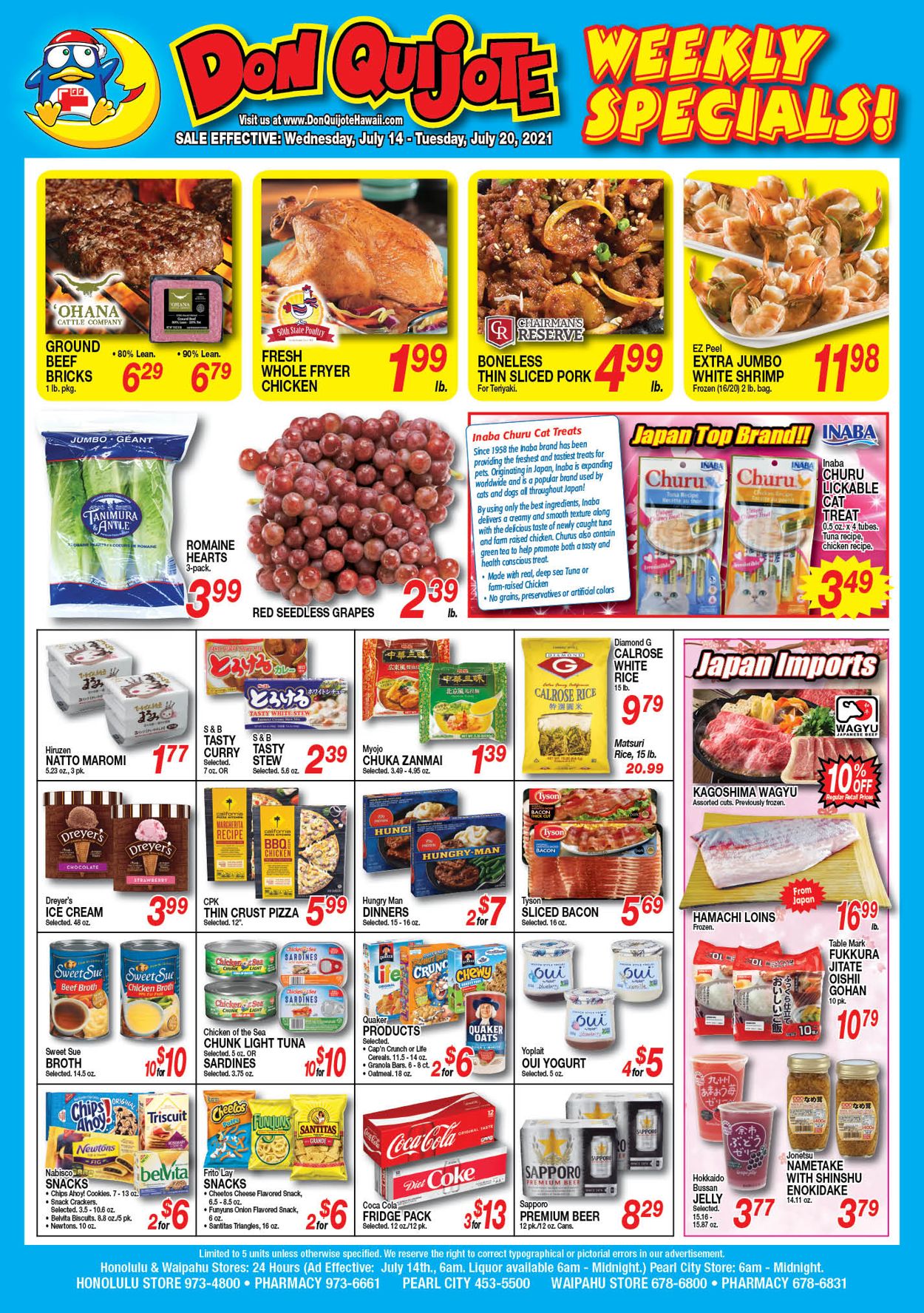 Don Quijote Hawaii Ad from 07/14/2021