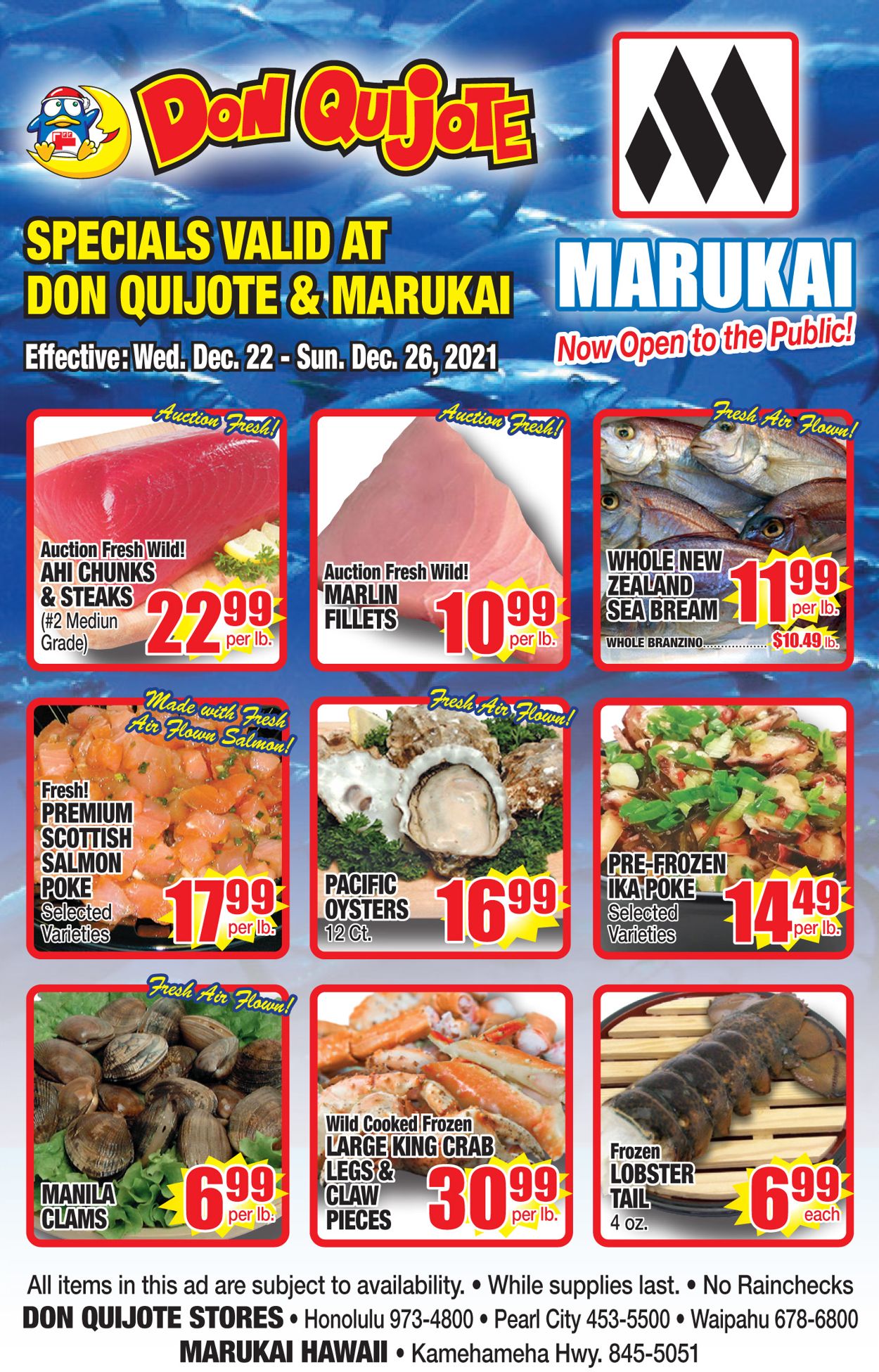 Don Quijote Hawaii Ad from 12/22/2021