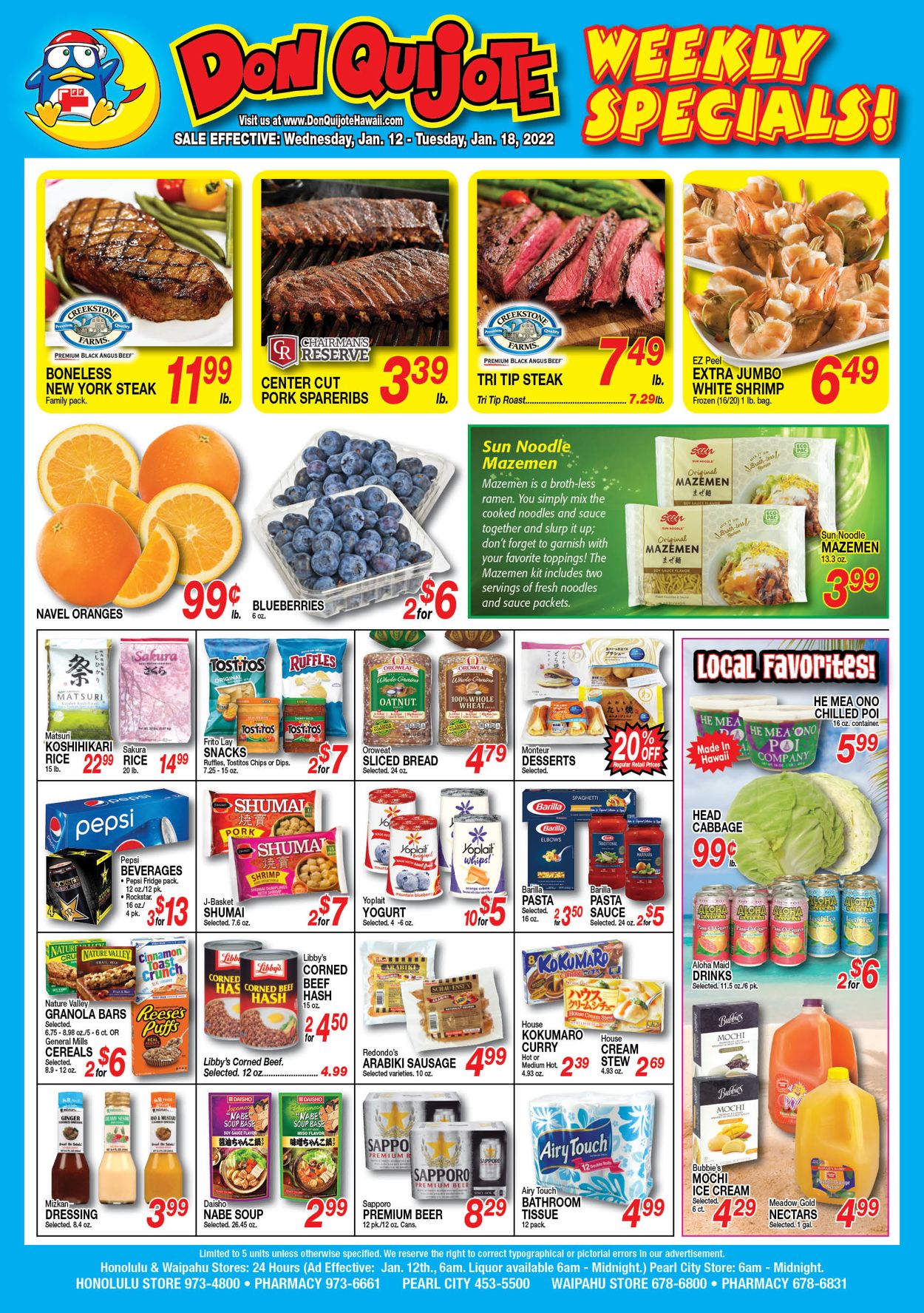 Don Quijote Hawaii Ad from 01/12/2022