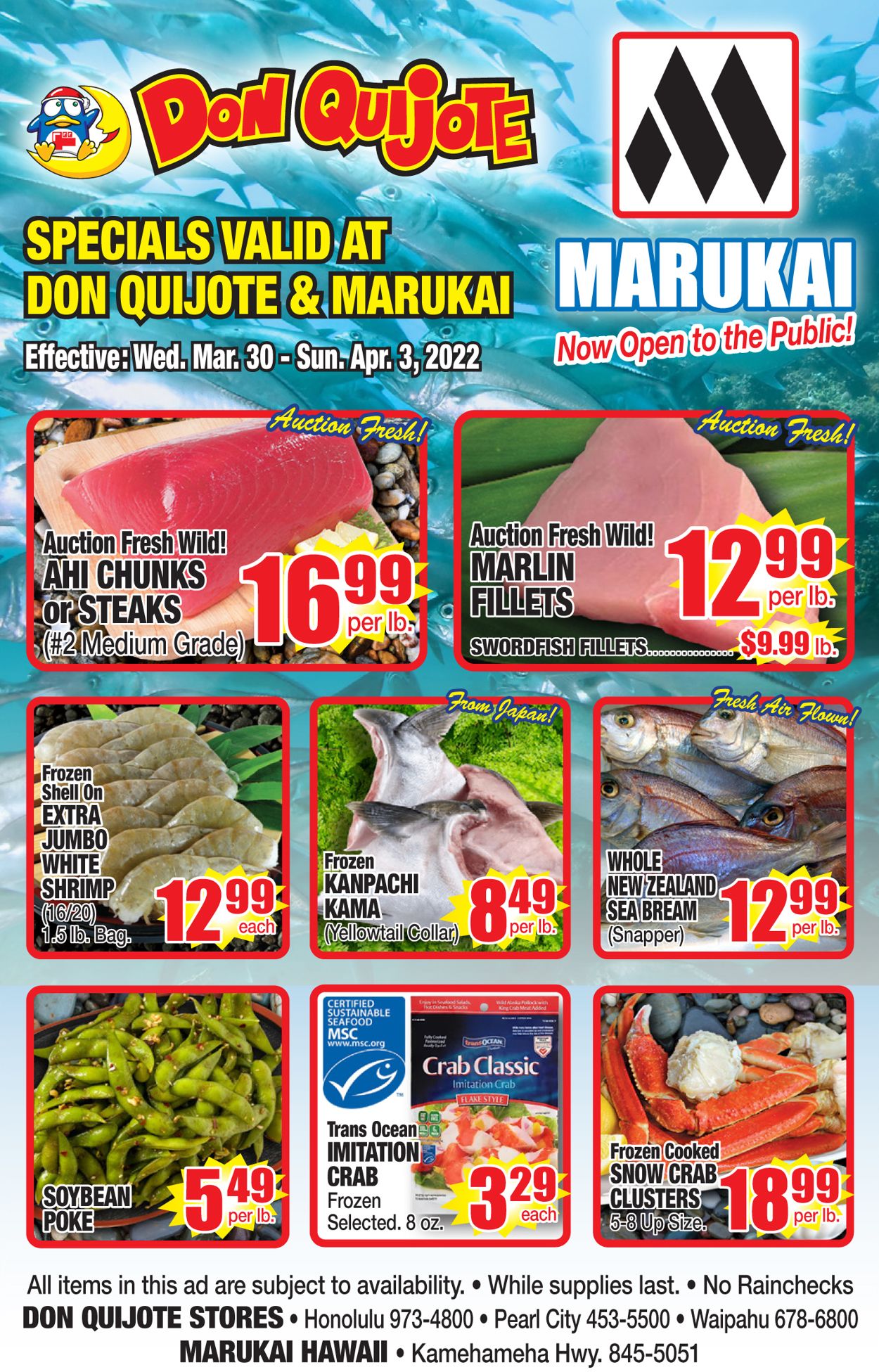Don Quijote Hawaii Ad from 03/30/2022