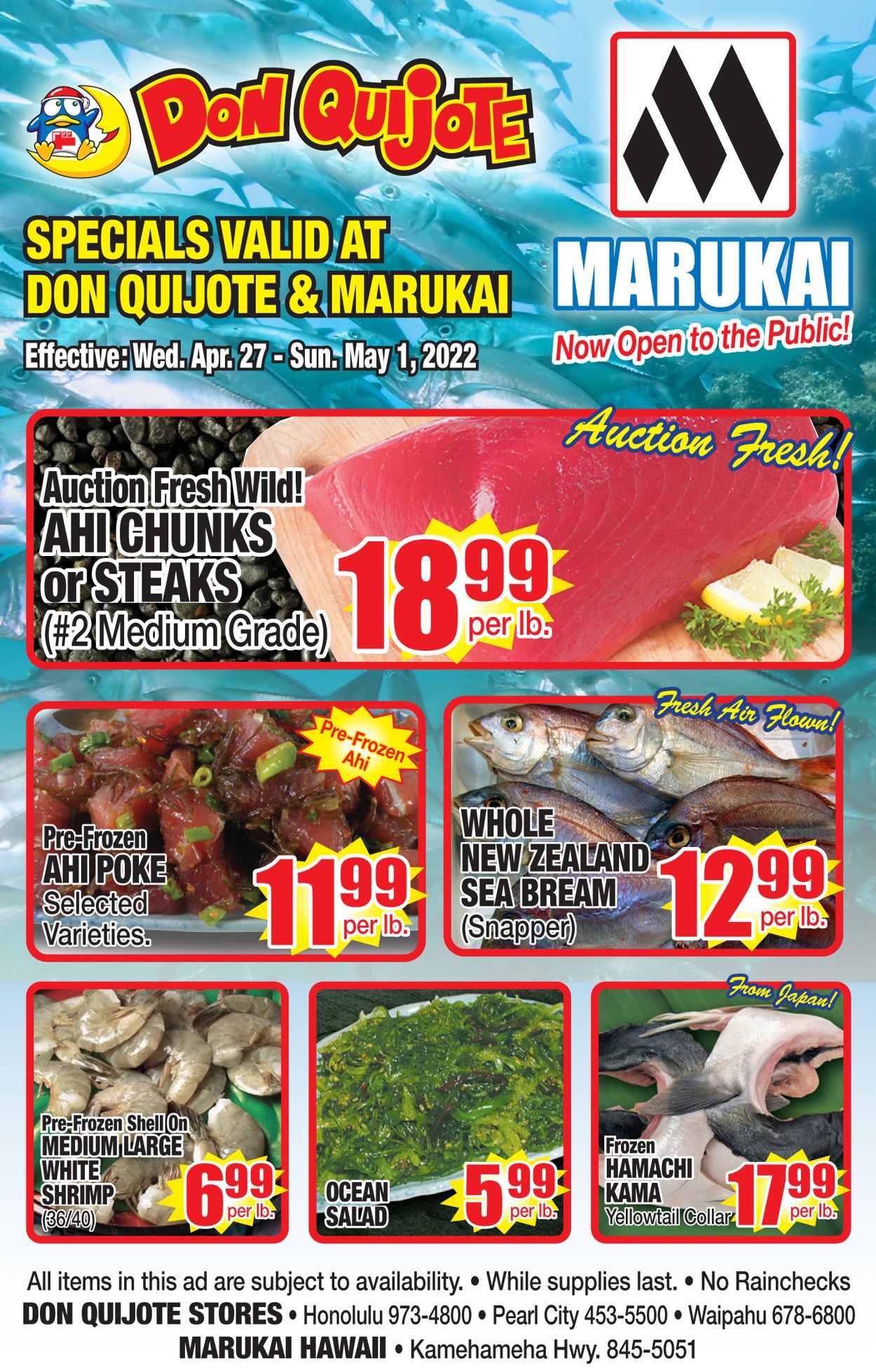 Don Quijote Hawaii Ad from 04/27/2022