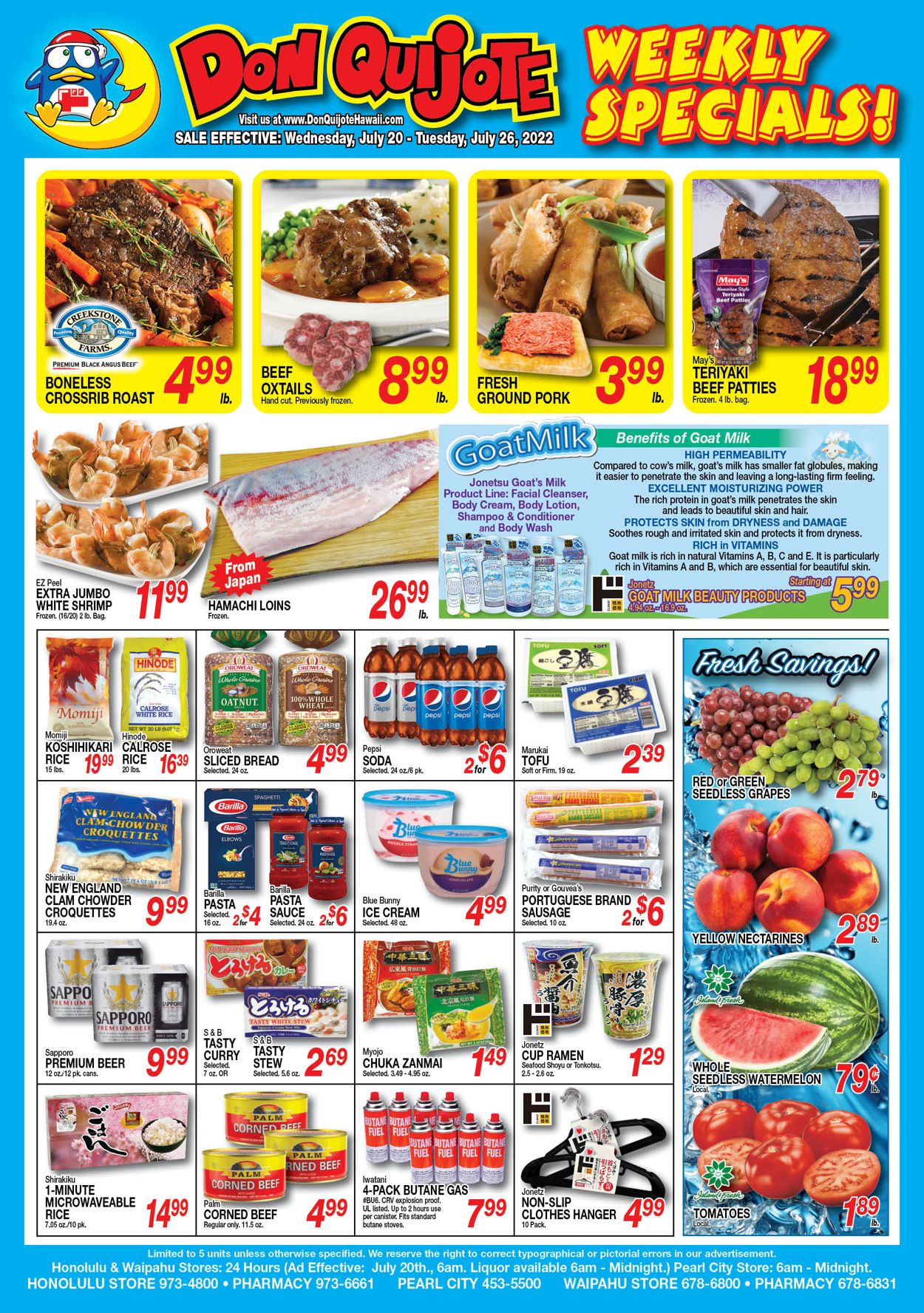 Don Quijote Hawaii Ad from 07/20/2022