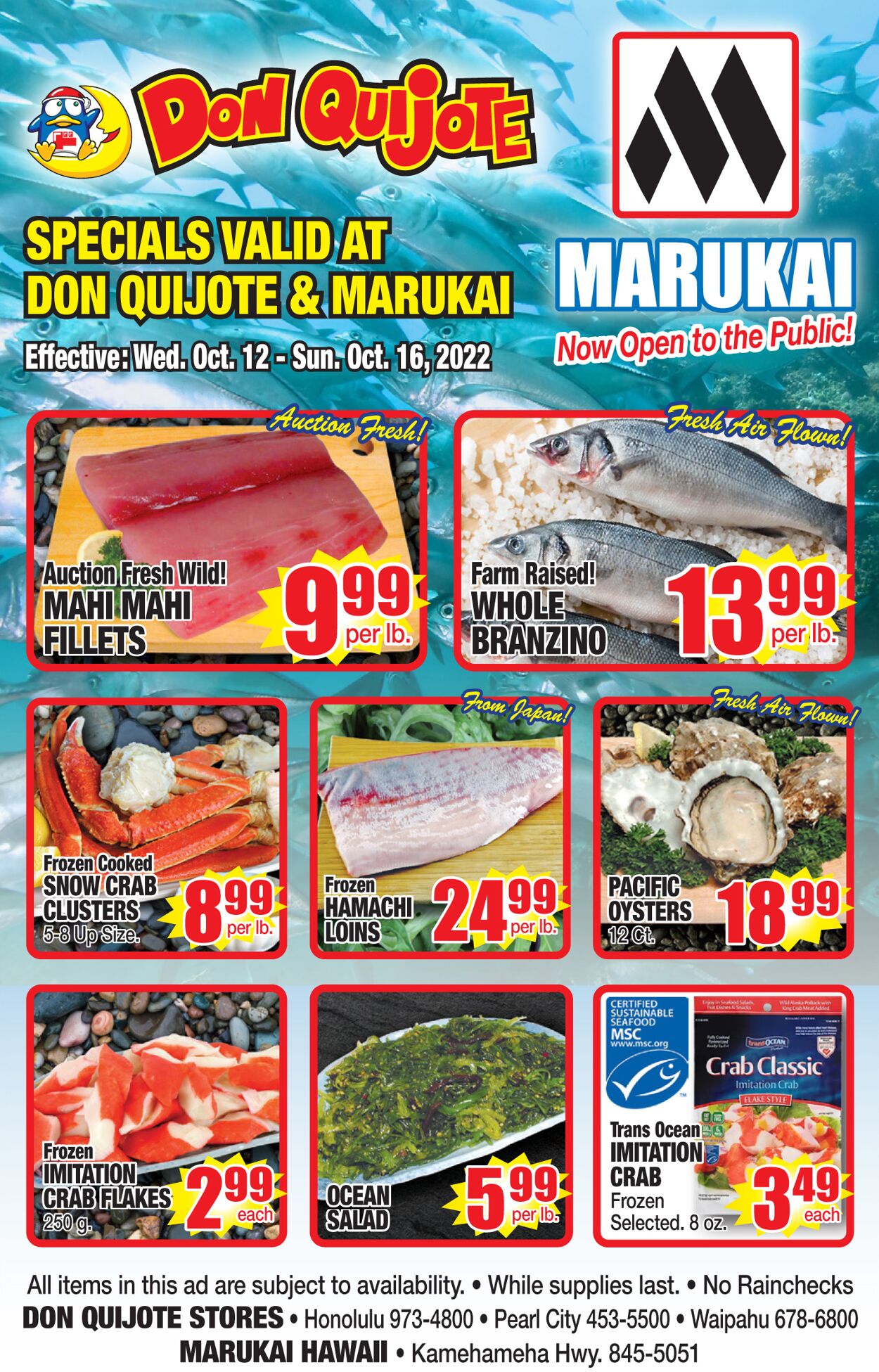 Don Quijote Hawaii Ad from 10/12/2022