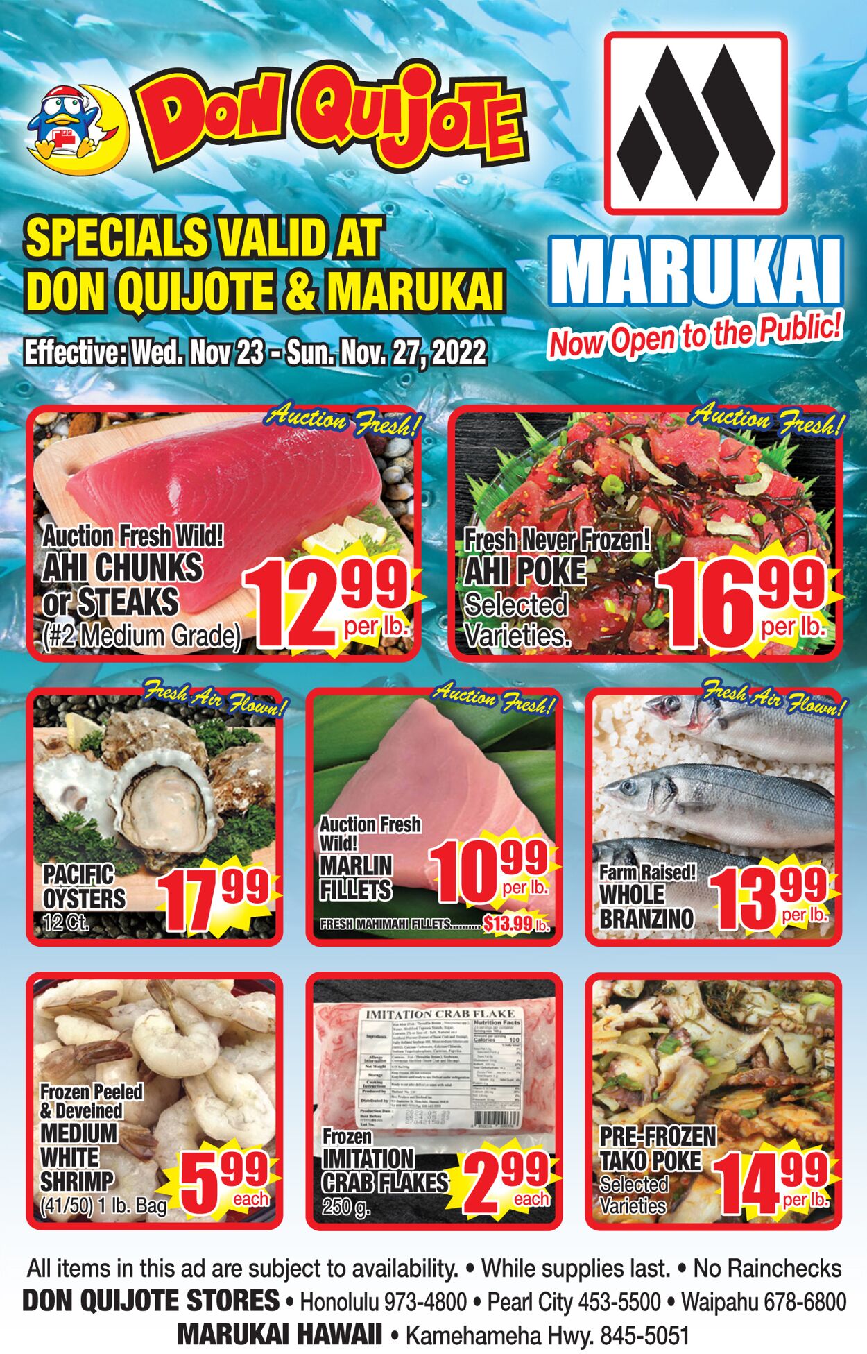 Don Quijote Hawaii Ad from 11/25/2022