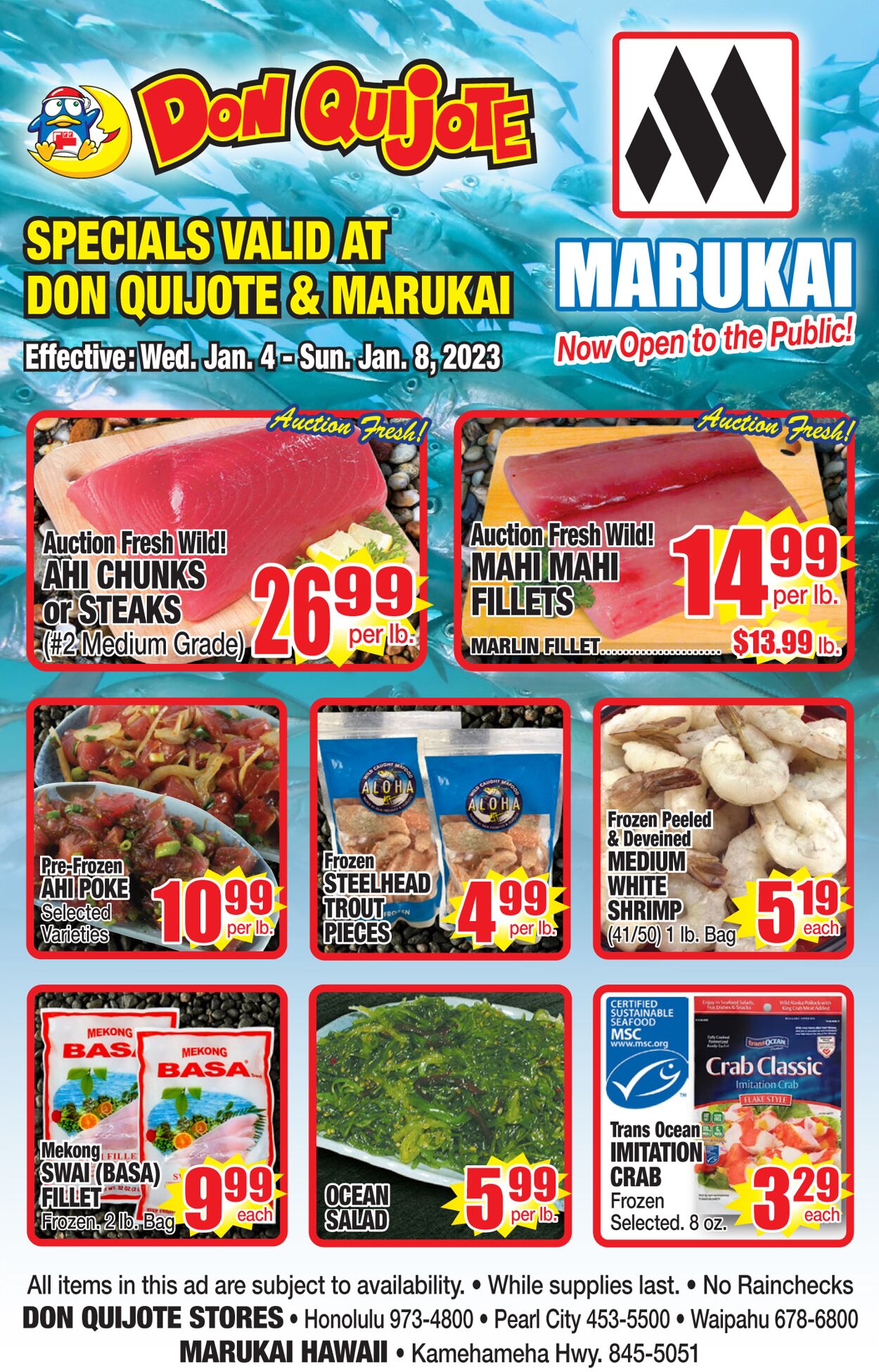 Don Quijote Hawaii Ad from 01/04/2023