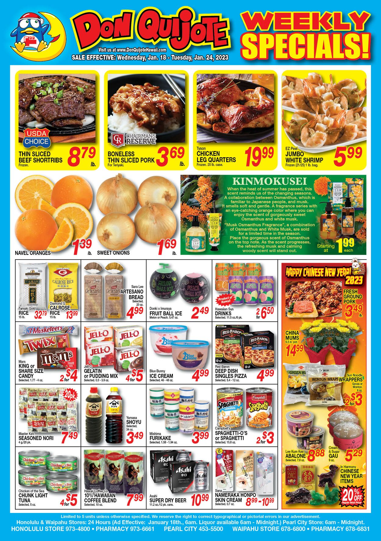 Don Quijote Hawaii Ad from 01/18/2023