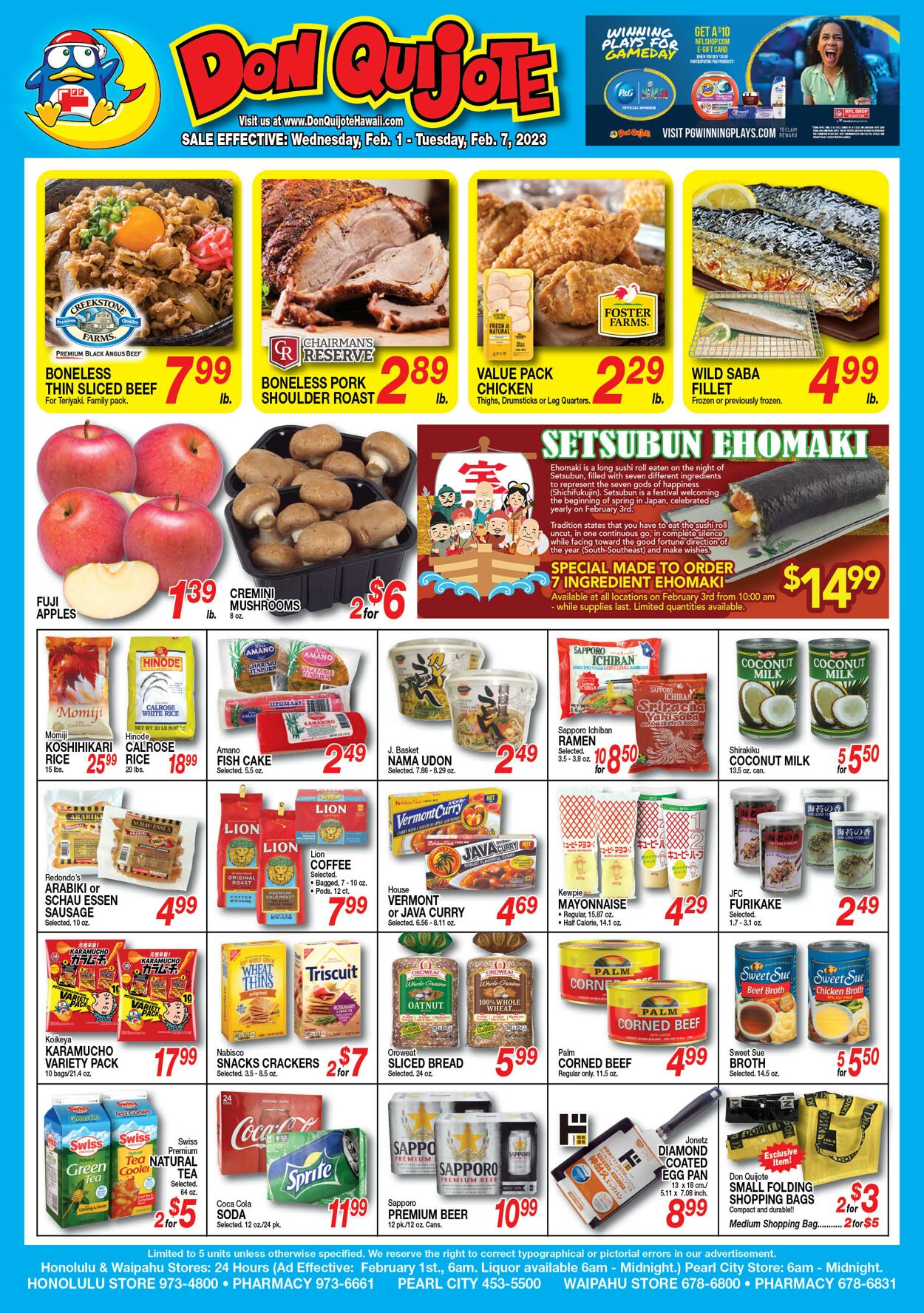 Don Quijote Hawaii Ad from 02/01/2023