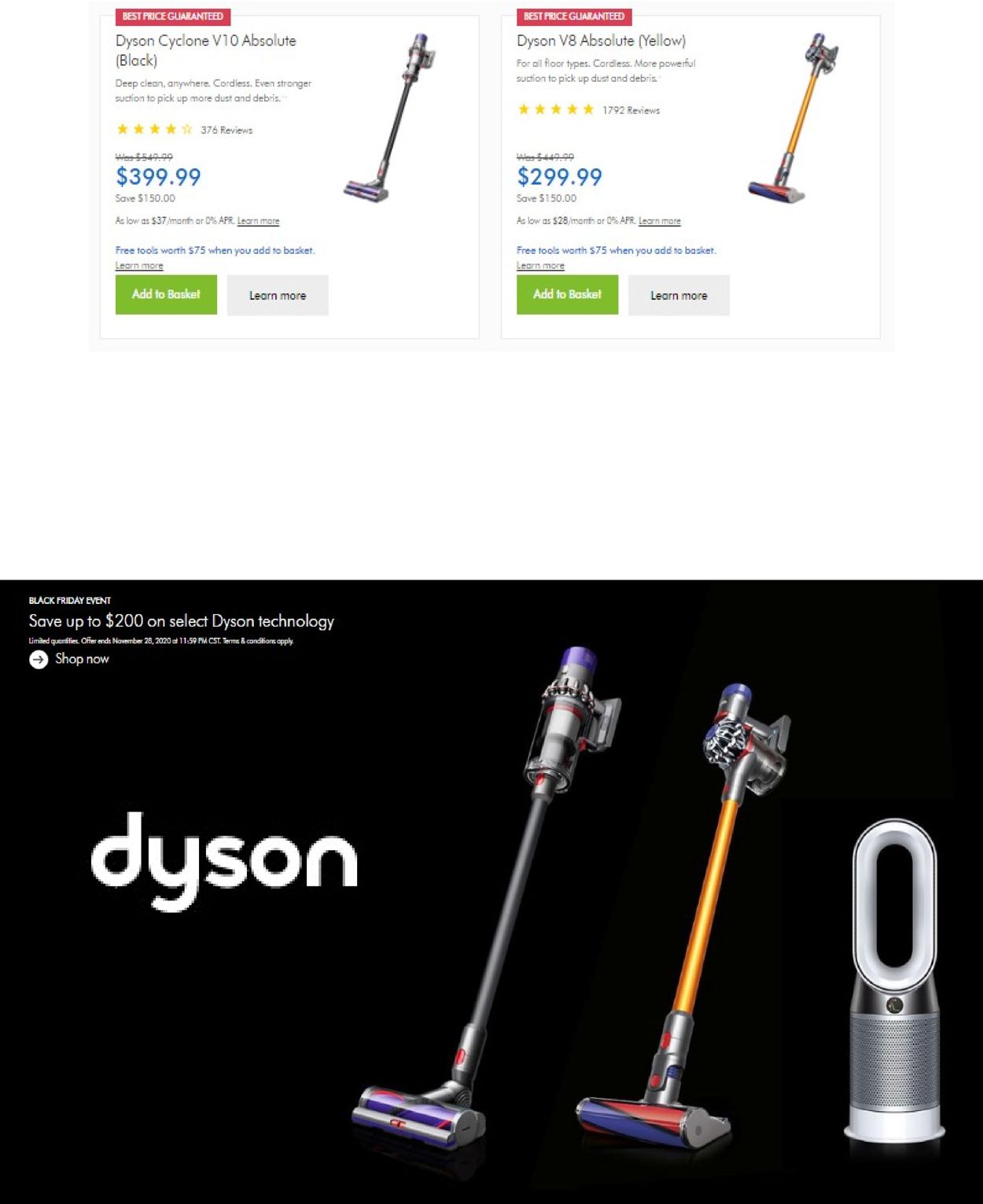 Dyson Ad from 11/27/2020