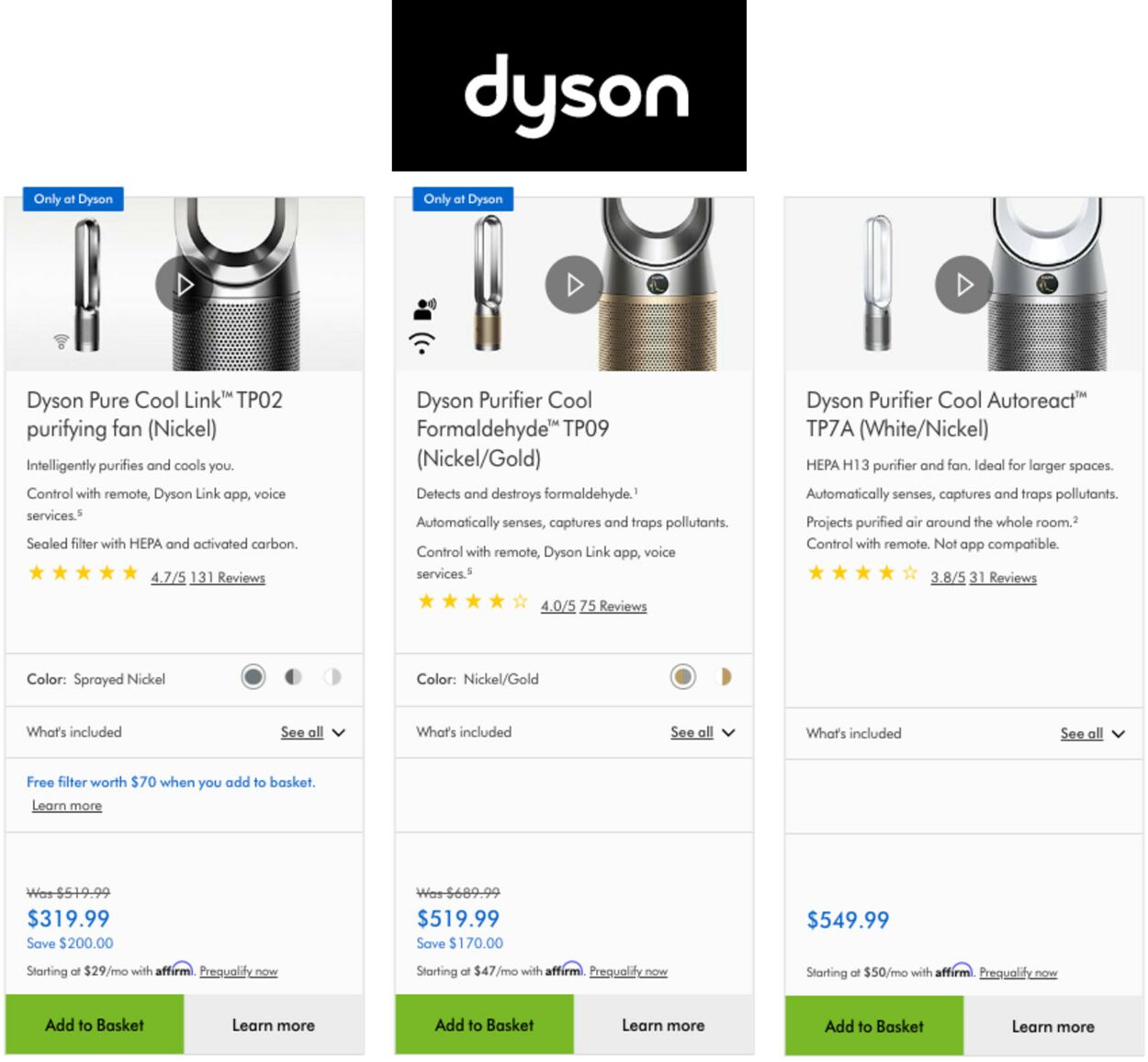 Dyson Ad from 10/12/2022