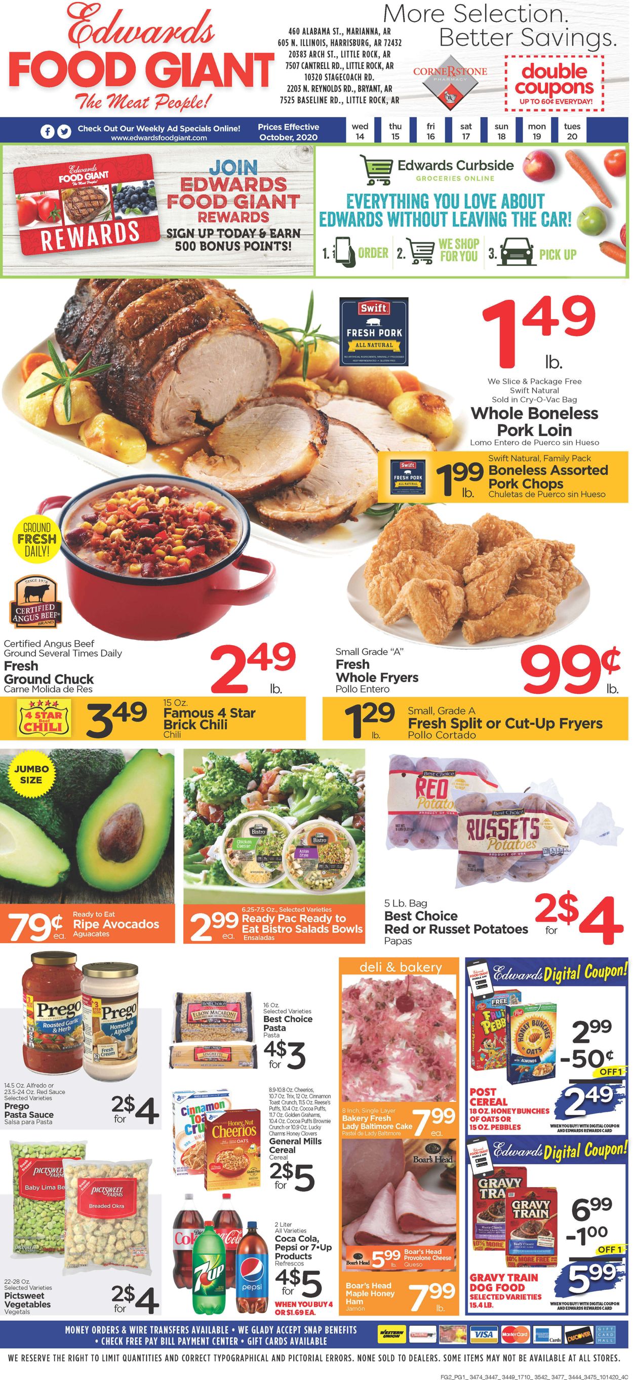 Edwards Food Giant Ad from 10/14/2020
