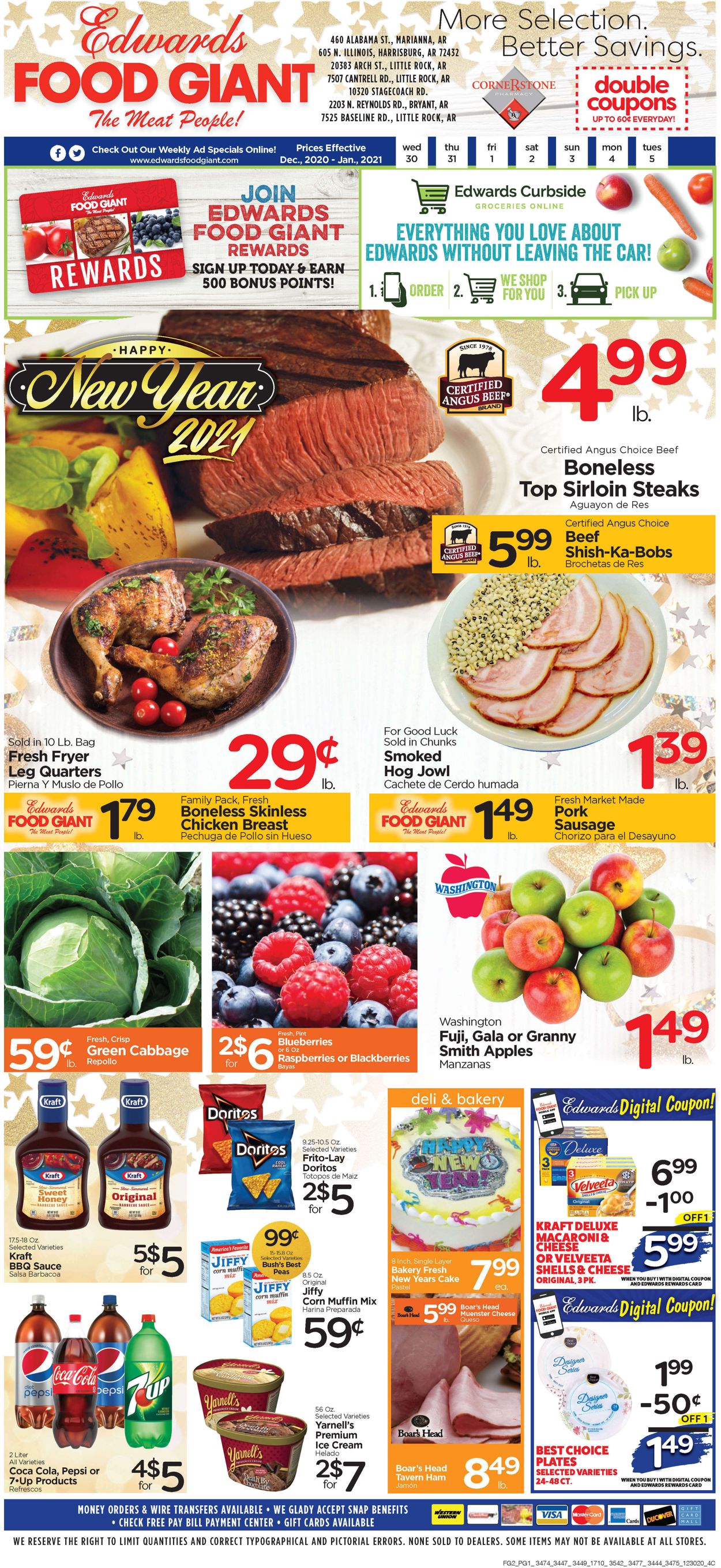 Edwards Food Giant Ad from 12/30/2020